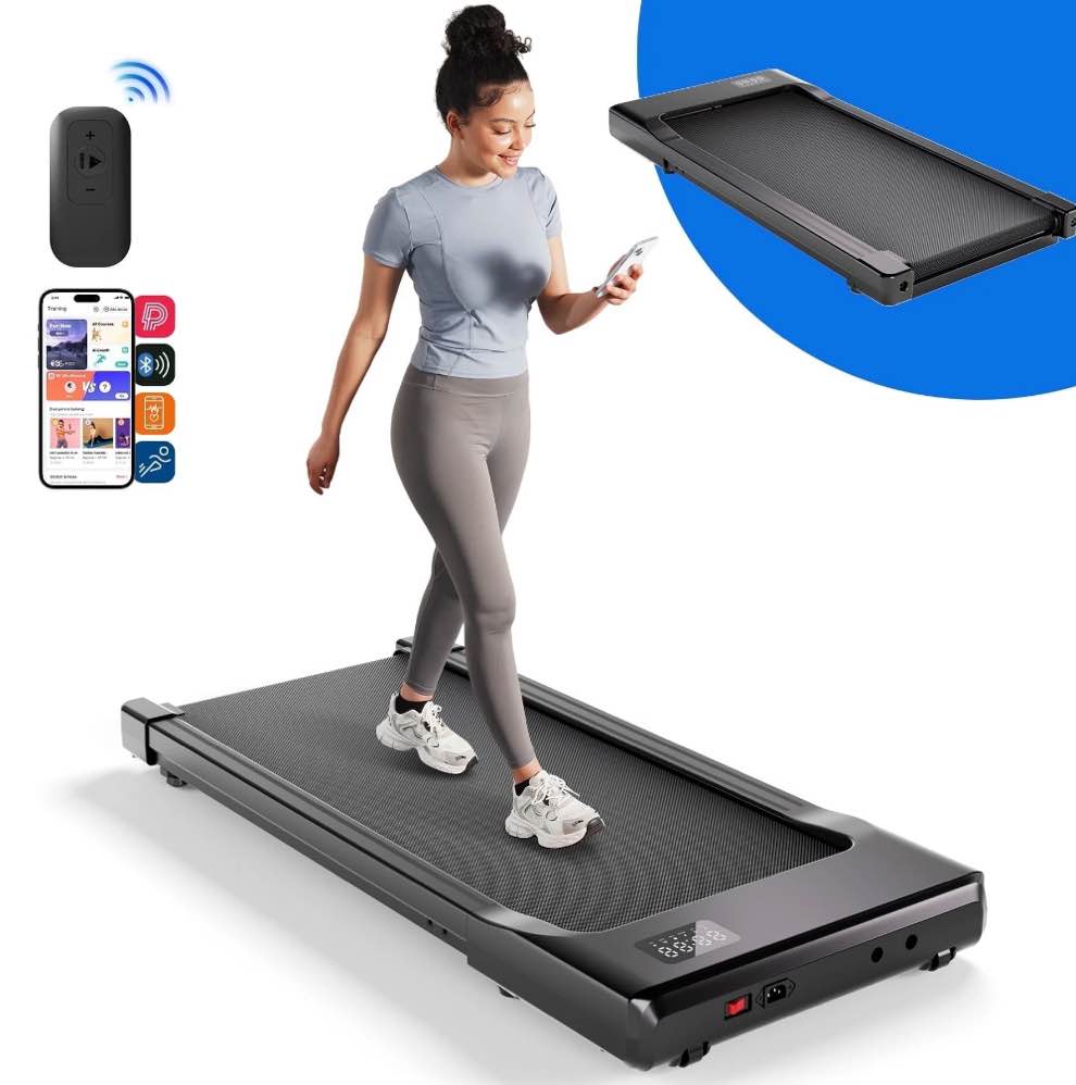 MJWW Walking Pad Treadmill with Remote Control,Under Desk Treadmill for Home&Office, 250 lbs Weight Capacity