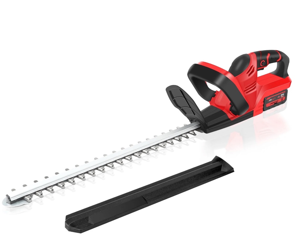 cordless hedge trimmer, untimaty 21v rechargeable hedge trimmer with 22" double action blade, double safety handle, 3.0ah battery & charger, for shrub cutting, trimming