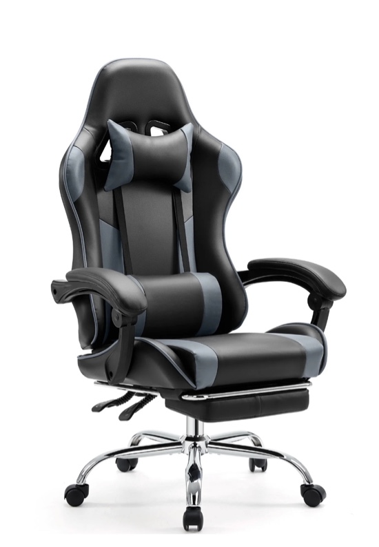EDX Ergonomic Gaming Chair High Back Office Chair with Lumbar Support and Adjustable Armrests Swivel Racing Chair, Black and Gray