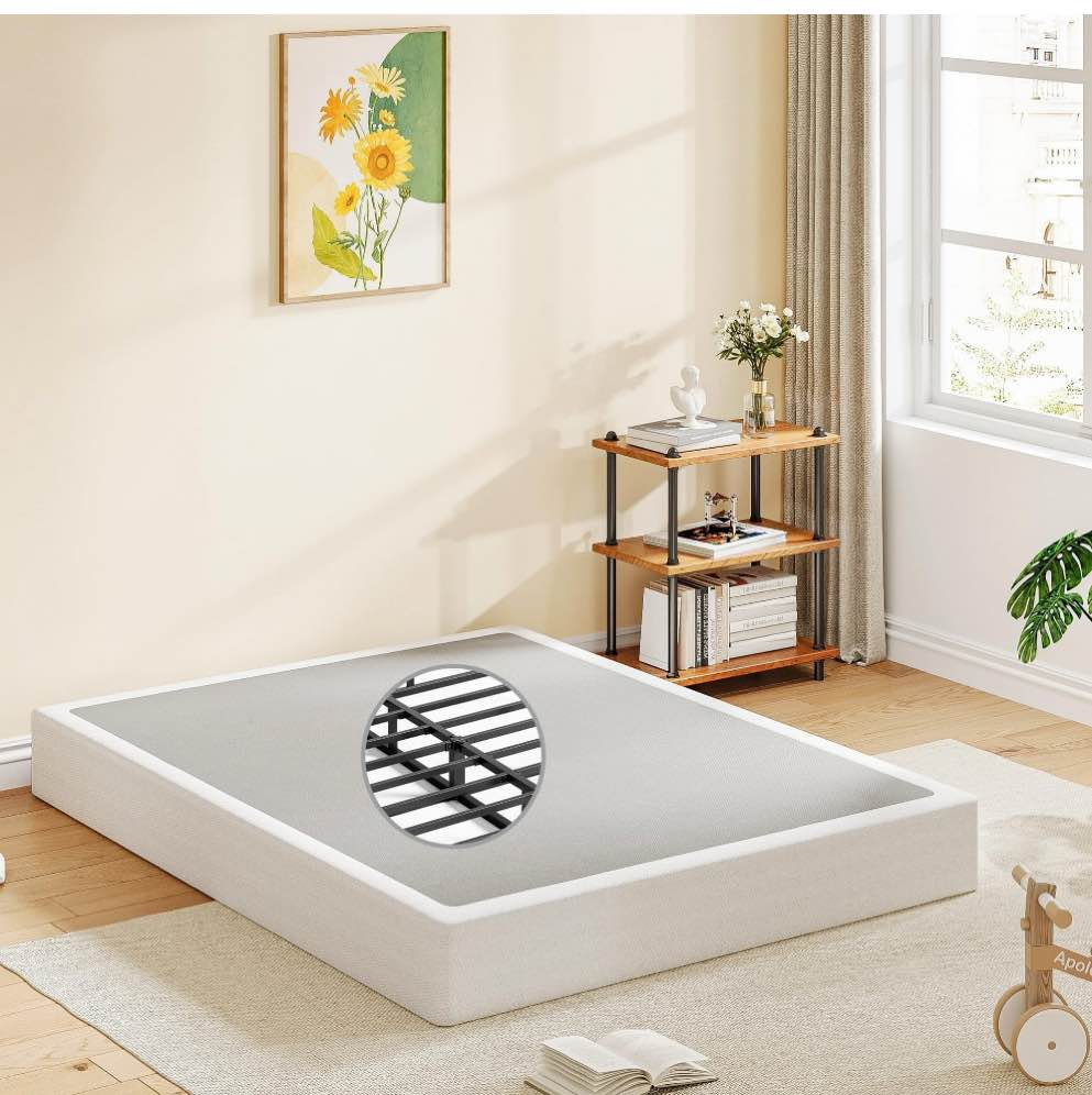 QFTIME 9" Metal Full Box Spring, Mattress Foundation, Heavy-Duty, Easy Assembly