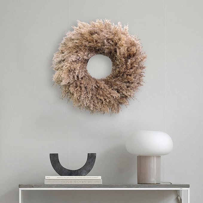 pampas preserved dried wreath brown - threshold™