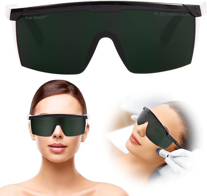 FreeMascot IPL 200nm-2000nm Laser Safety Glasses for Laser Hair Removal Treatment and Laser Cosmetol