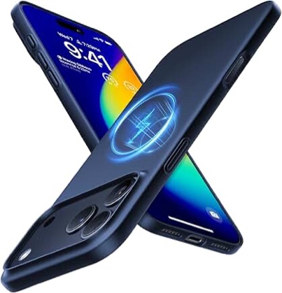 TORRAS Magnetic Slim Fit for iPhone 16 Pro Case 6.3 inch, Ultra-Thin 16 Pro Case Compatible with MagSafe, Lightweight Matte Anti-Scratch Hard PC Cover Phone Case for iPhone 16 Pro OriginFit, Clear