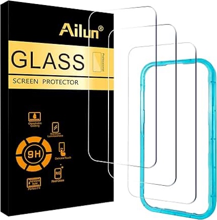 Ailun 3 Pack Screen Protector for iPhone 17 / iPhone 16 Pro [6.3 inch] with Installation Frame, Tempered Glass, Sensor Protection, Dynamic Island Compatible, Case Friendly