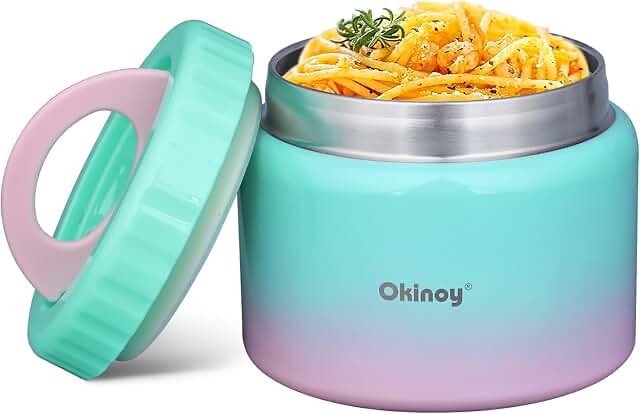 Insulated Thermo Food Jar for Kids - 12 Oz Capacity, Suitable for Hot & Cold Foods, Leak-Proof Vacuum Stainless Steel Design with Wide Mouth for Lunches, Soups and Travel