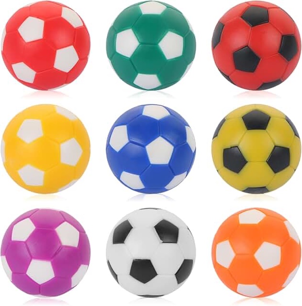 OuMuaMua 9pcs Foosball Table Balls 1.42 Inch Table Soccer Balls for Foosball Tabletop Game Accessory Replacements Multicolor World Cup