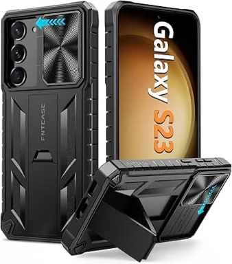 FNTCASE for Samsung Galaxy S23 Case: Military Grade Drop Proof Protection Rugged Protective Cell Phone Cover with Kickstand | Shockproof TPU Matte Textured Sturdy Bumper Cases for Galaxy S23 5G 6.1''