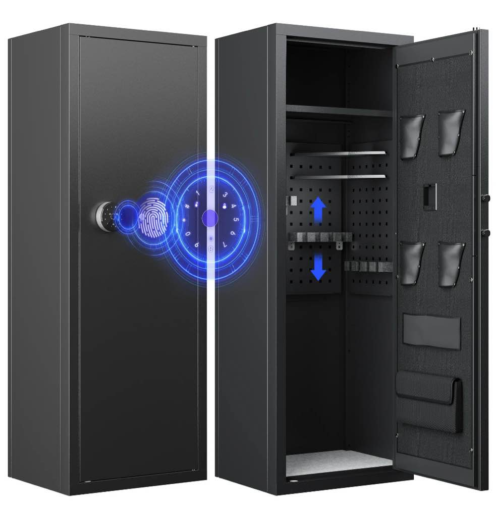 KAER 10-12 Rifle Gun Safe Gun Cabinets Electronic Rifle Safe Gun Safes for Rifles and Shotguns Gun Cabinet with Removable Shelf and Rifle Rack