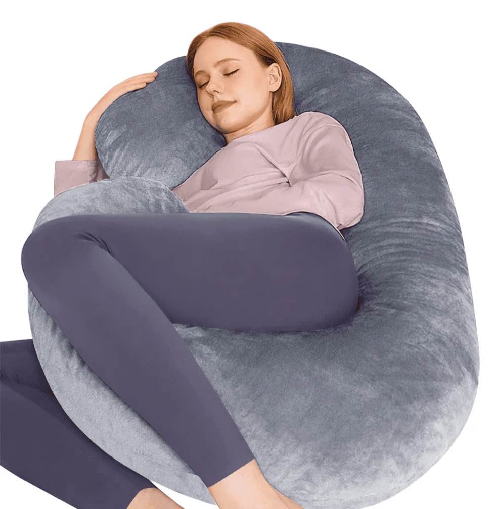 Pregnancy Pillows, Full Body Pillow Maternity Pillow for Women 58 inch, Pregnancy Pillows for Sleeping Pregnant Must Have with Removable Cover, Gray