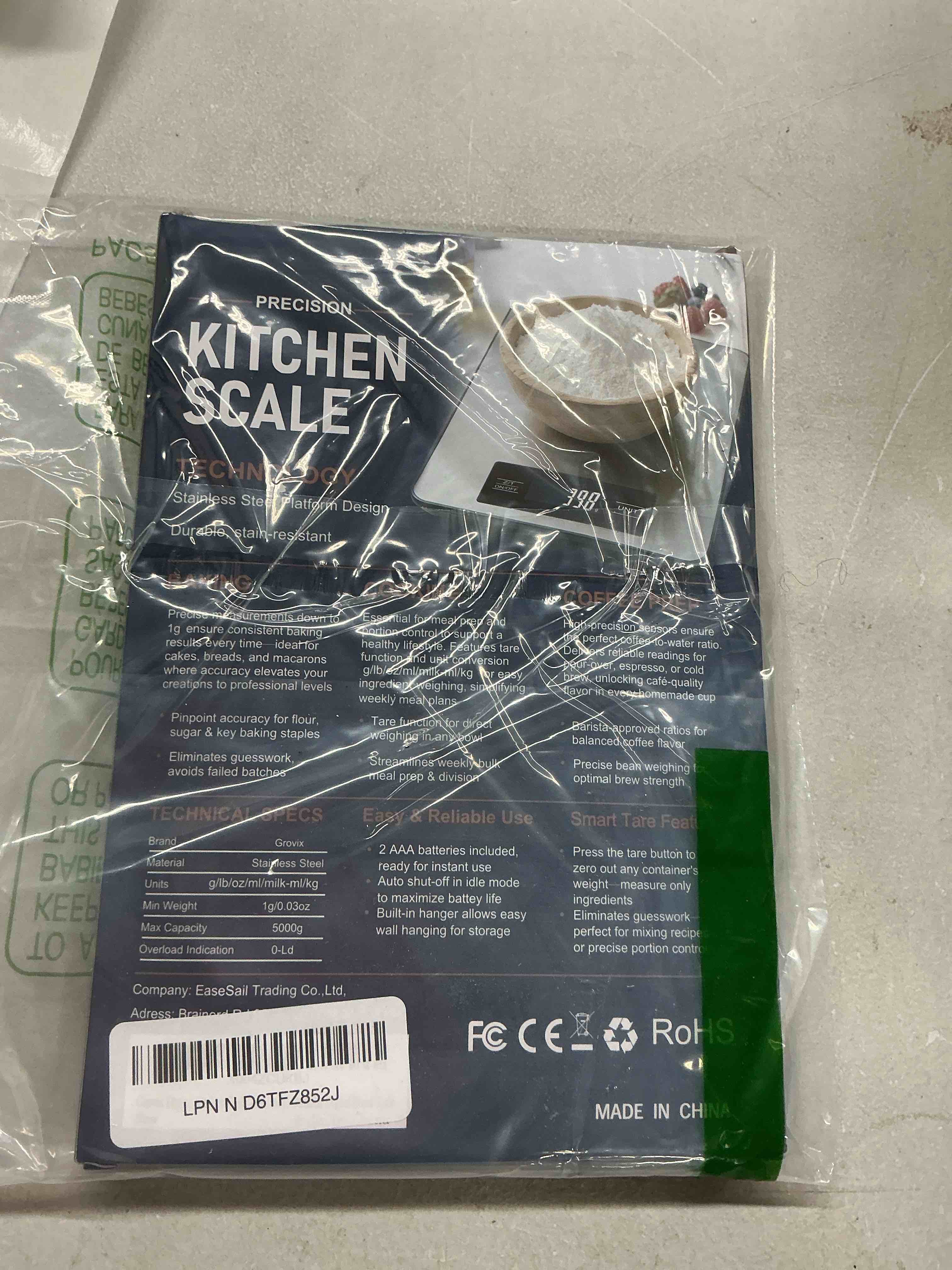 Condition photo showing Good Condition for food scale, digital food scale, kitchen scale with hang loop, 11lb precise baking scale, stainless steel–high precision digital scale for food, measures grams, ounces, perfect for home cooking baking silver