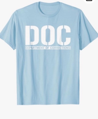 DOC Department of Corrections Inmate Officer Costume TEE T-Shirt size  XL