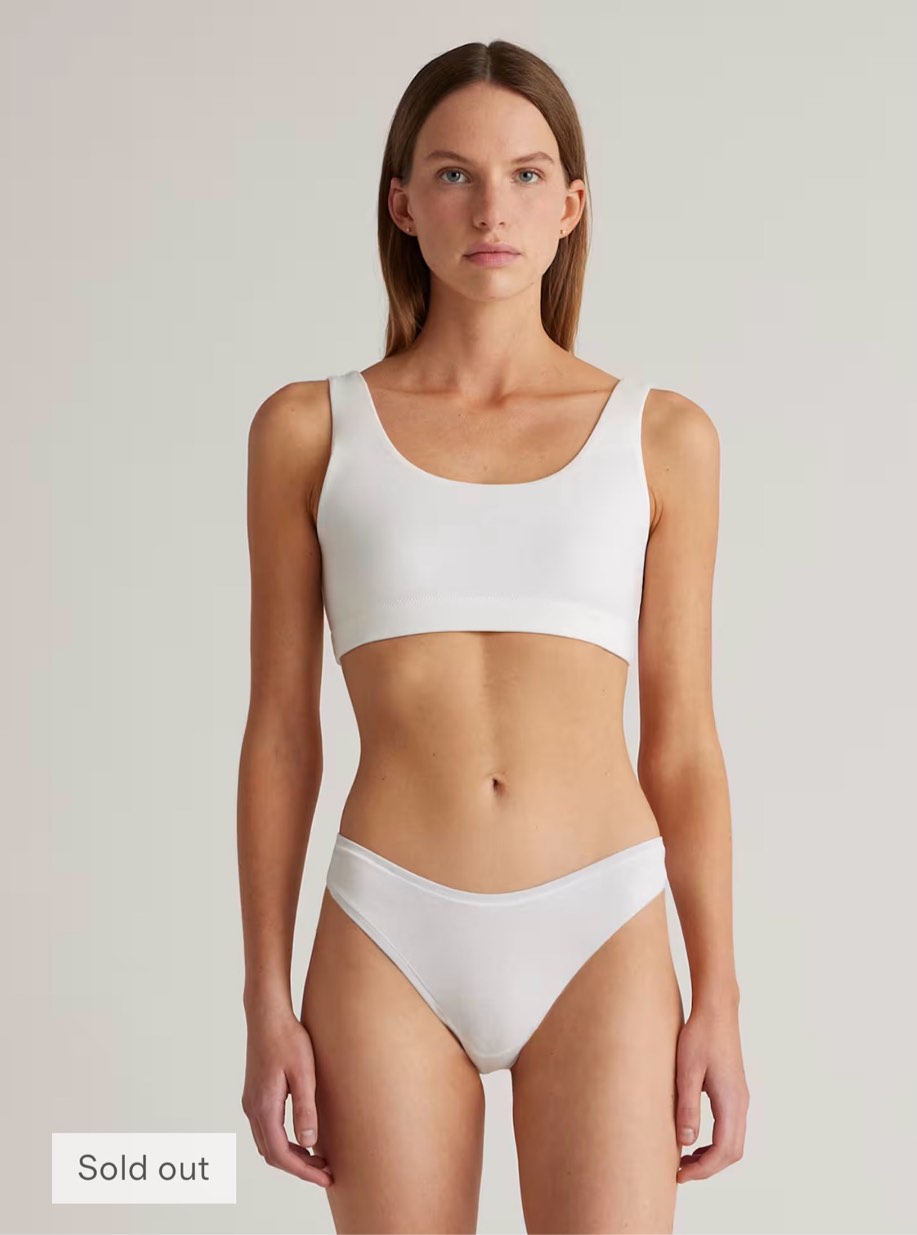 quince organic cotton tank bralette (2-pack), s, black/soft white