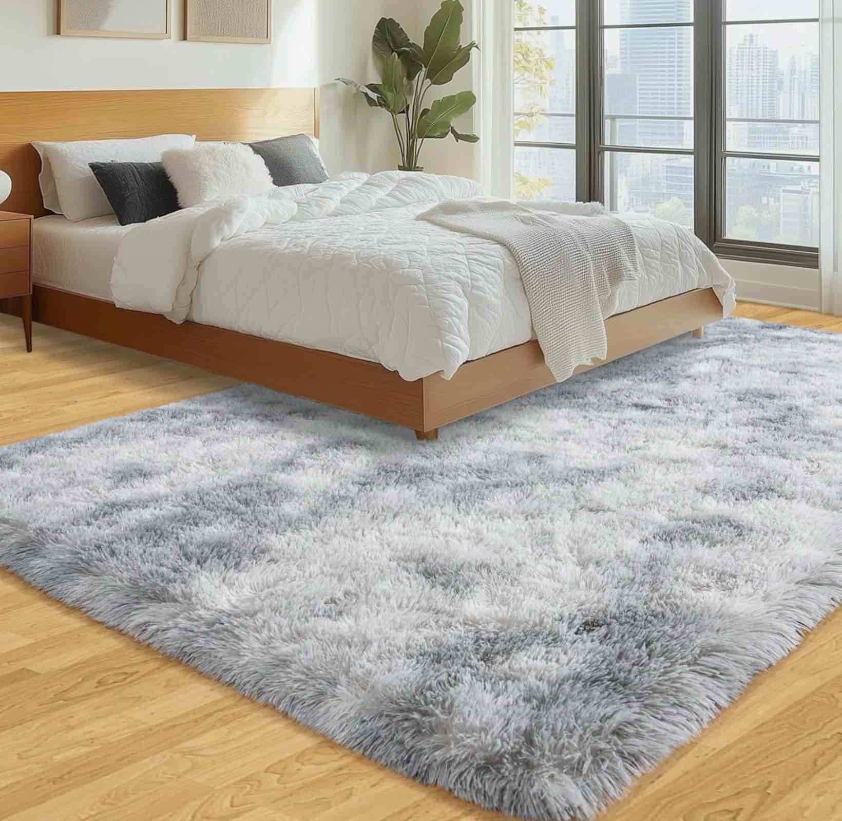 8×10ft Washable Area Rug Ultra Soft Fluffy Tie-Dye Color Shag Rug Indoor Carpet for Living Room Bedroom Kidsroom Home Decor