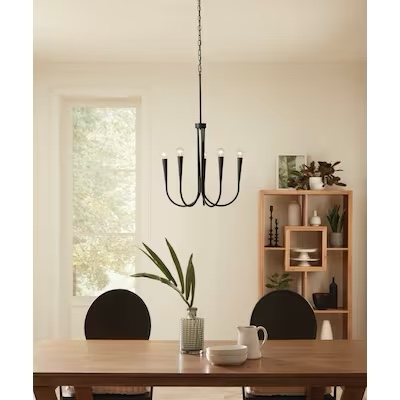 Origin 21 TRENTON 5 -Light Matte Black Bare bulb Steel Chandelier