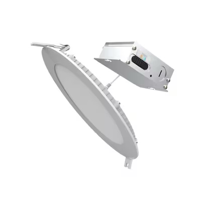 Utilitech White 6-in 850 -Lumens Switchable white Round Dimmable LED Canless