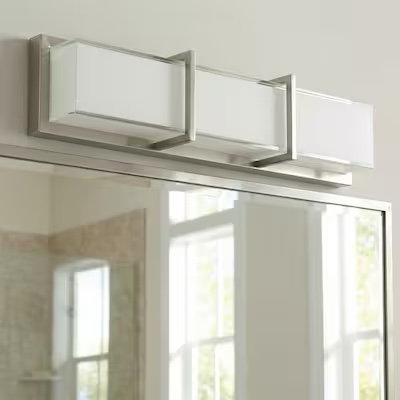 Origin 21 Brighton 27-in 1 Light Brushed Nickel Integrated LED Modern/contemporary Bathroom Vanity light bar