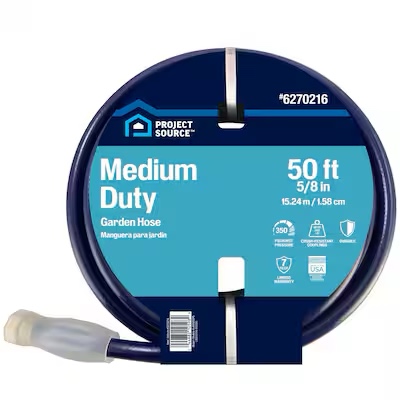 Project Source 5/8-in x 50-ft Medium -Duty Vinyl Blue Hose