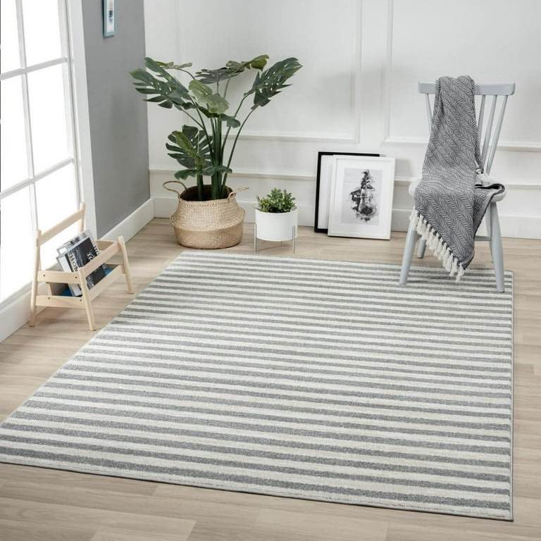 Luxe Weavers Moroccan Lines Area Rug Gray 8x10  Easy Clean Modern Home Décor Rug
