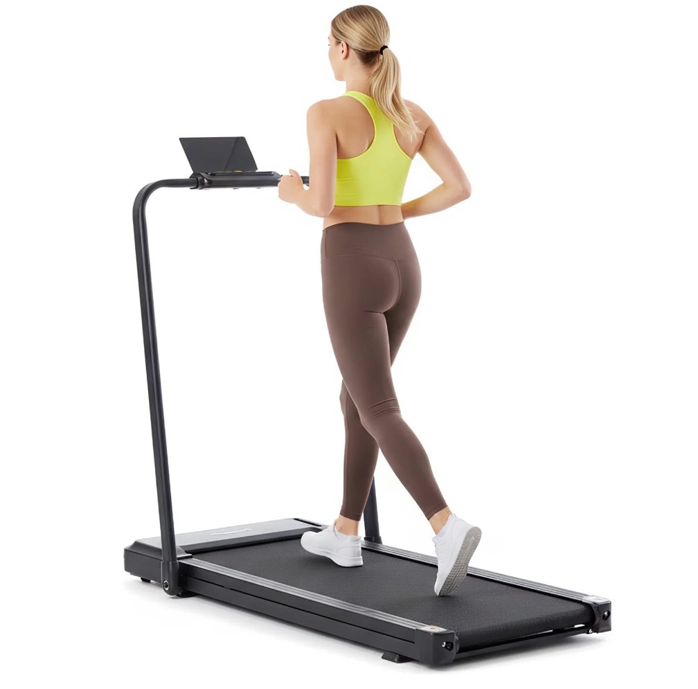 Portable Folding Treadmill, Foldable Compact Treadmill for Home Office, Walking Running Treadmill with LED Display for Exercise, Black