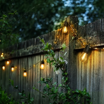 Harbor Breeze 24-ft Plug-in Black Outdoor String Light with 12 White -Light LED Edison Bulbs