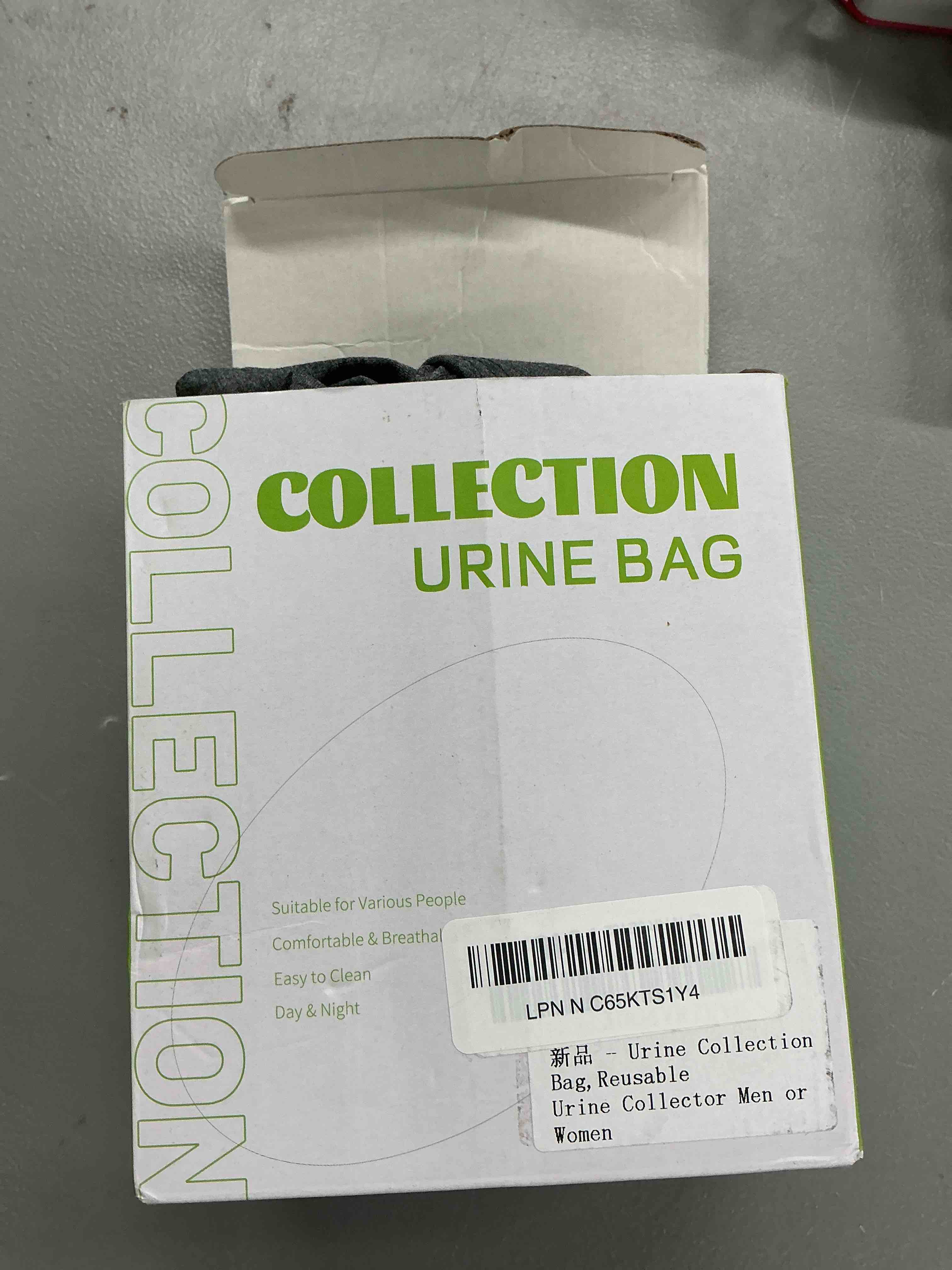 Condition photo showing Good Condition for urine collection bag, reusable portable silicone urinal with 2 urine catheter bags, external catheter for men, portable & comfortable wearable urinary drainage (l) large