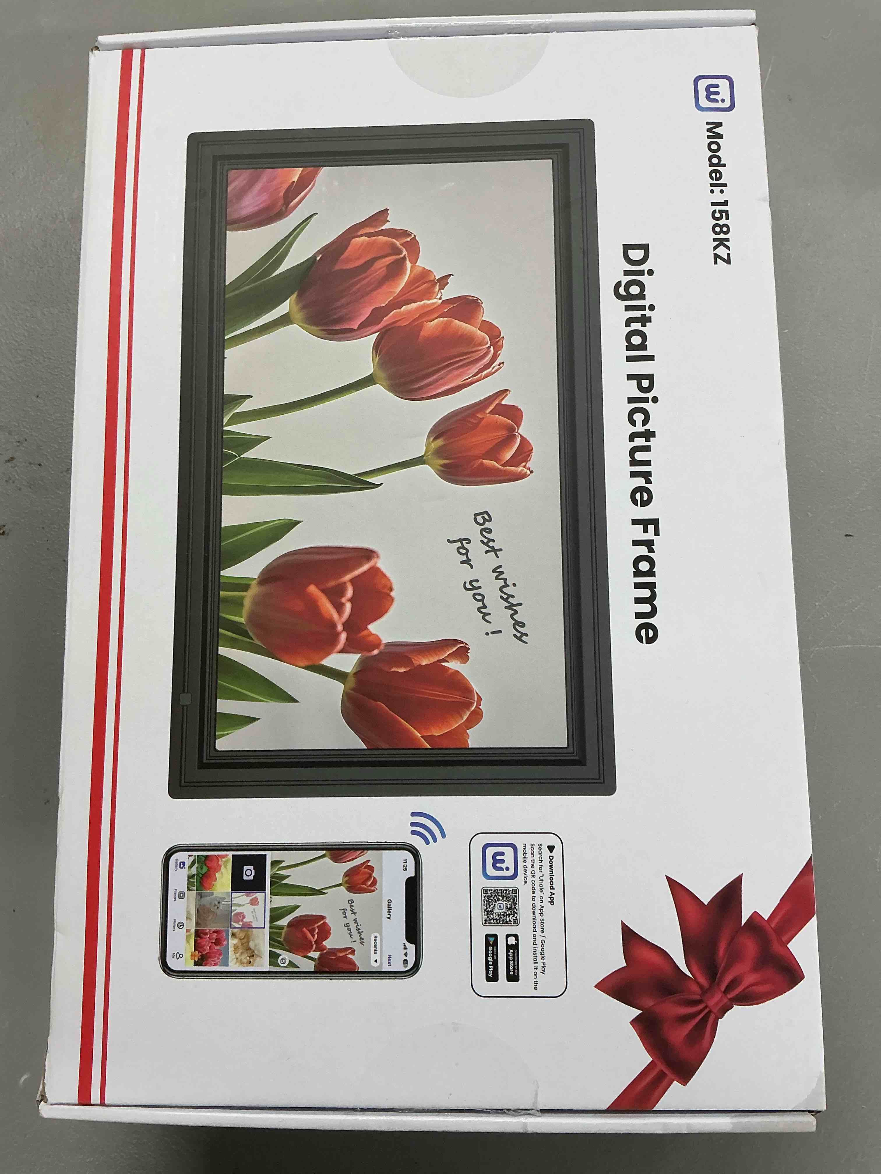 Condition photo showing New/Like New for 64gb uhale 15.6" digital picture frame, large wifi electronic photo frames 1920 x 1080 ips fhd touch screen, share photos and videos anywhere, support sd/usb, best gifts for parents and grandparents 15.6 inch