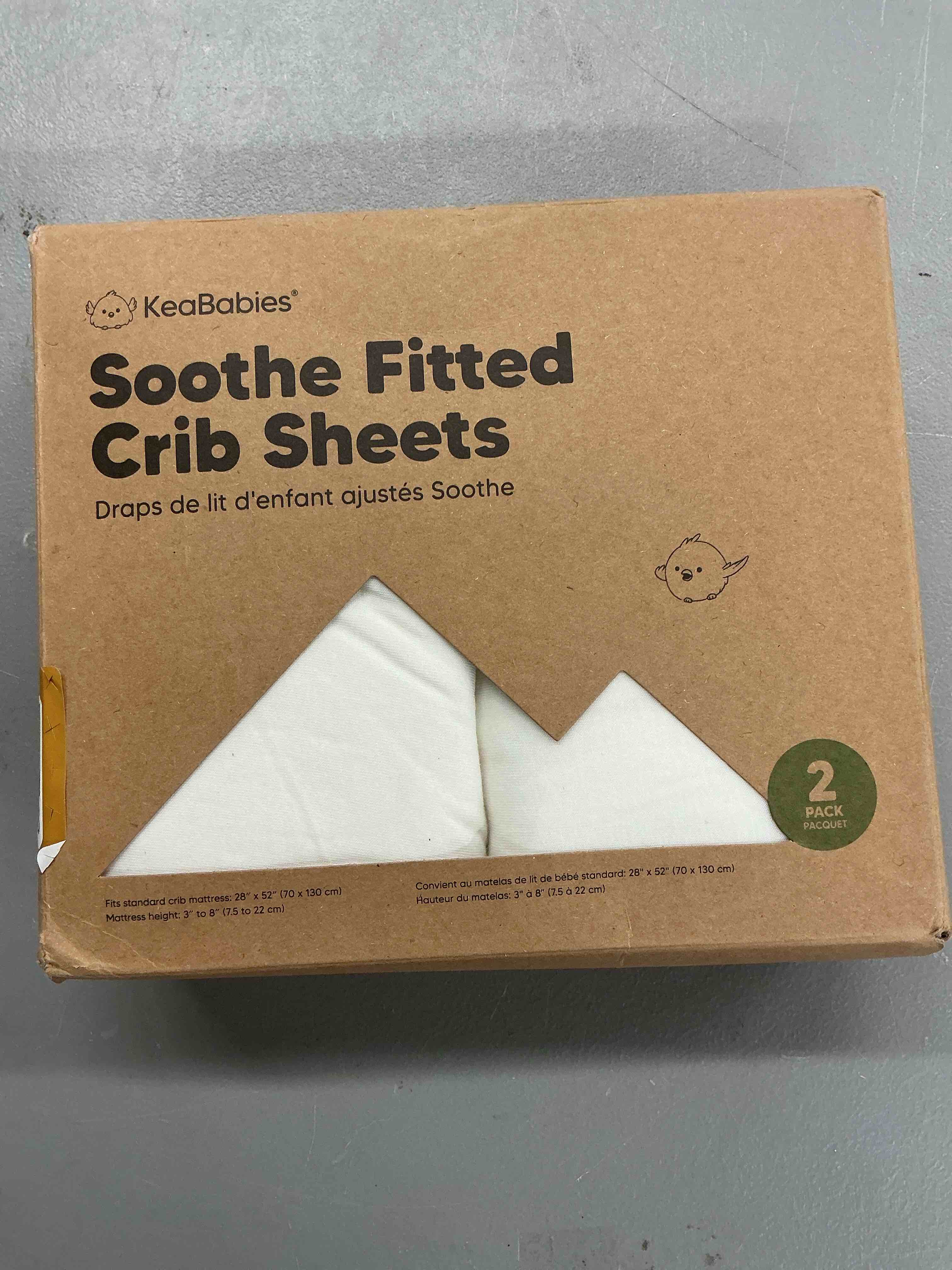 Condition photo showing New/Like New for keababies 2-pack organic crib sheets for boys, girls - 52x28 fitted crib mattress sheet neutral, breathable jersey cotton cover for baby bed, toddler mattress, soft & cute prints (soft white)
