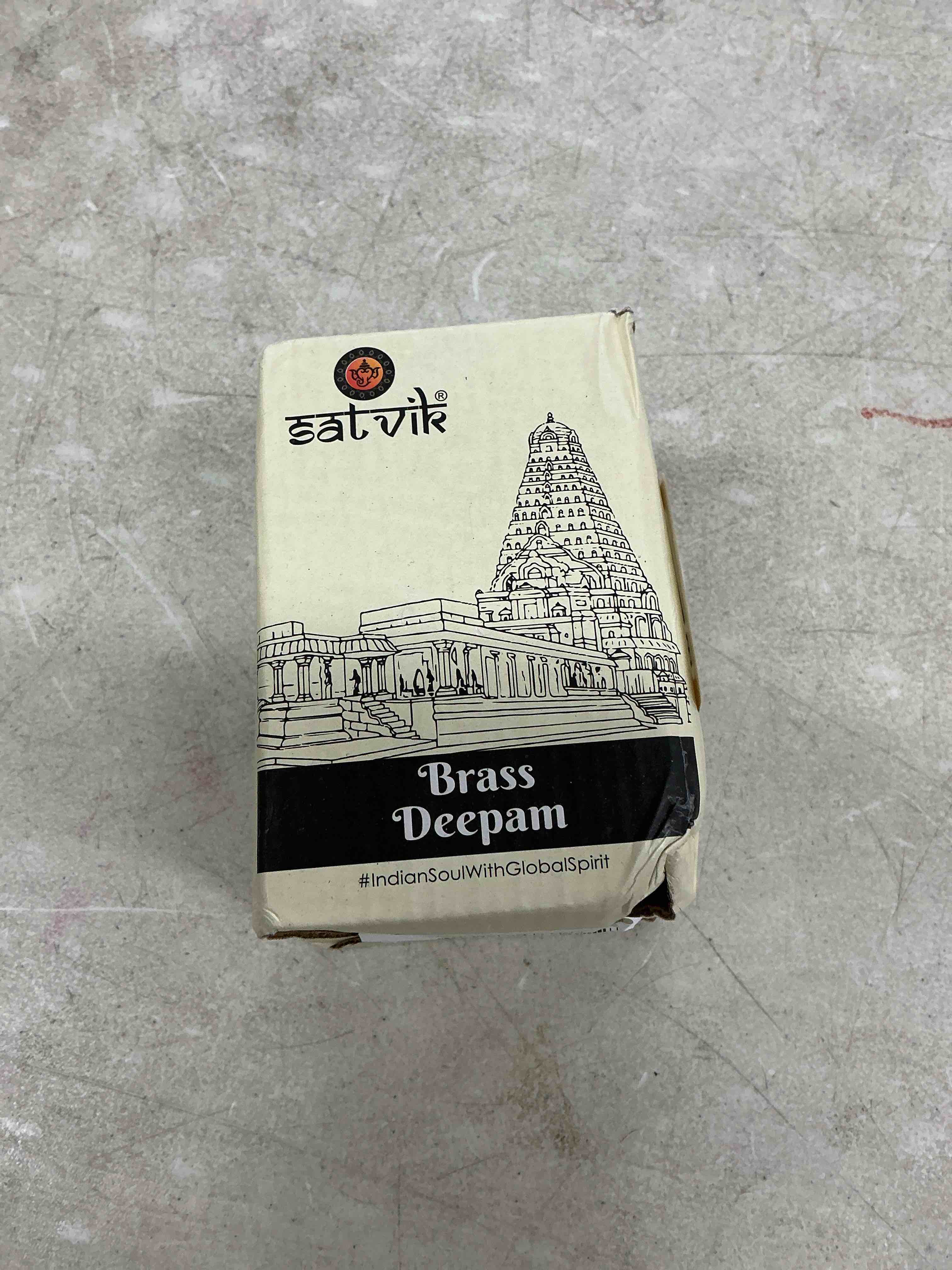 Condition photo showing Good Condition for satvik standing brass kerala samai diwali deepak for puja traditional panchmahal pooja deepam diya oil lamp kutthu vilakku dia 5 in 1 step adjustable 11 inch deepawali indian gift item