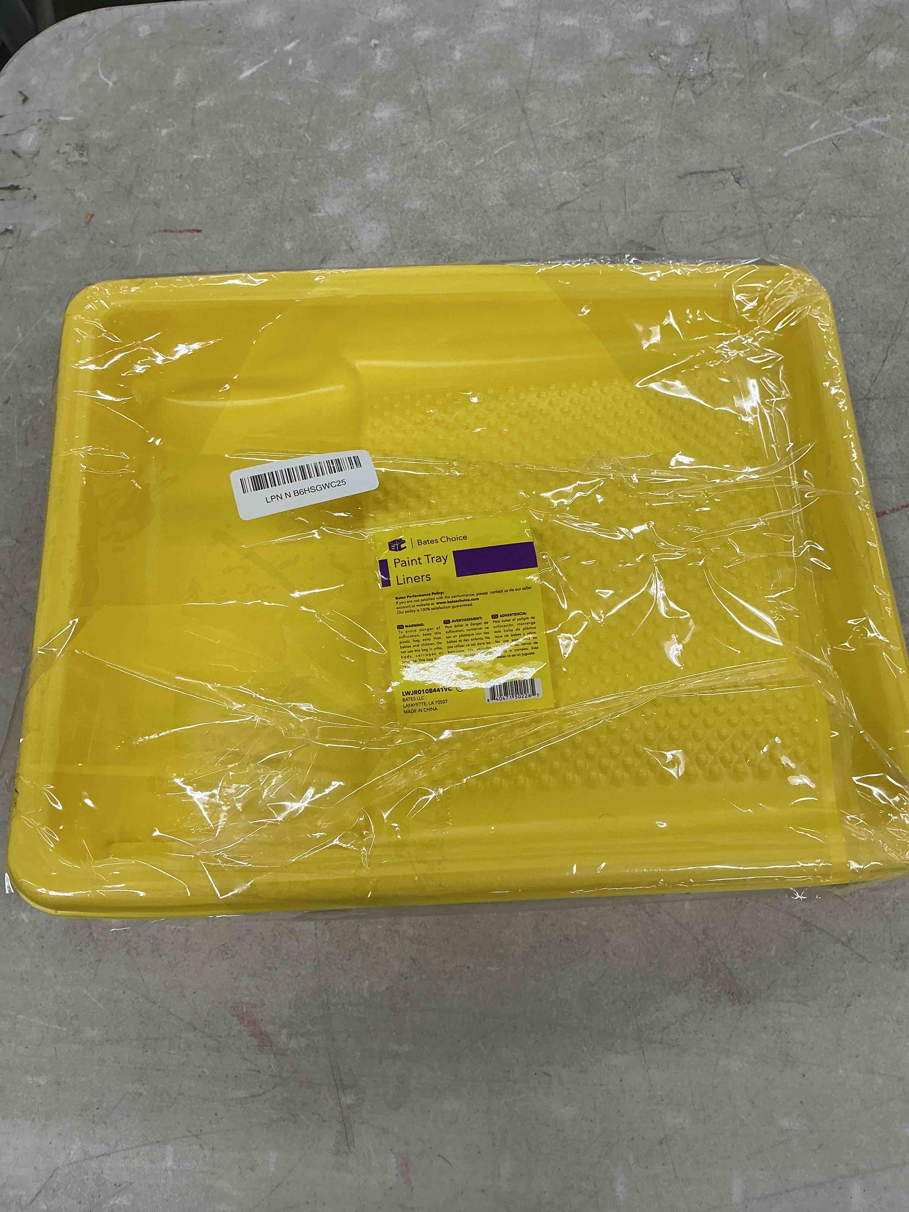 Condition photo showing Good Condition for bates- paint tray liner, 9 inch, 10 pcs, yellow paint pans trays yellow 10 pack 9 inch
