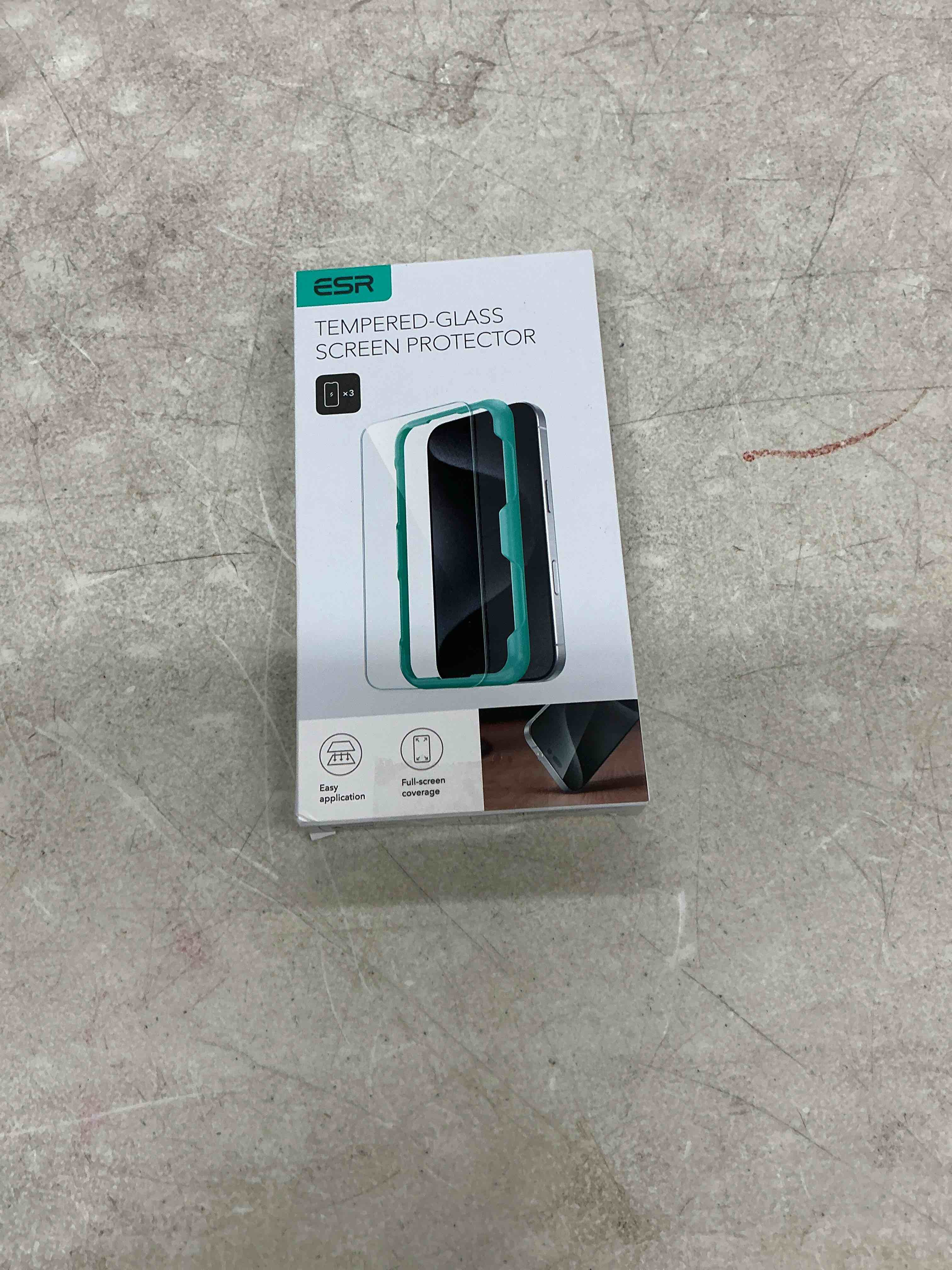 Condition photo showing Good Condition for esr 3 pack for iphone 16 pro max screen protector, [9h hardness] [military grade shatterproof] tempered glass film with easy installation tool, hd clear, scratch resistant iphone 16 pro max 3 pack