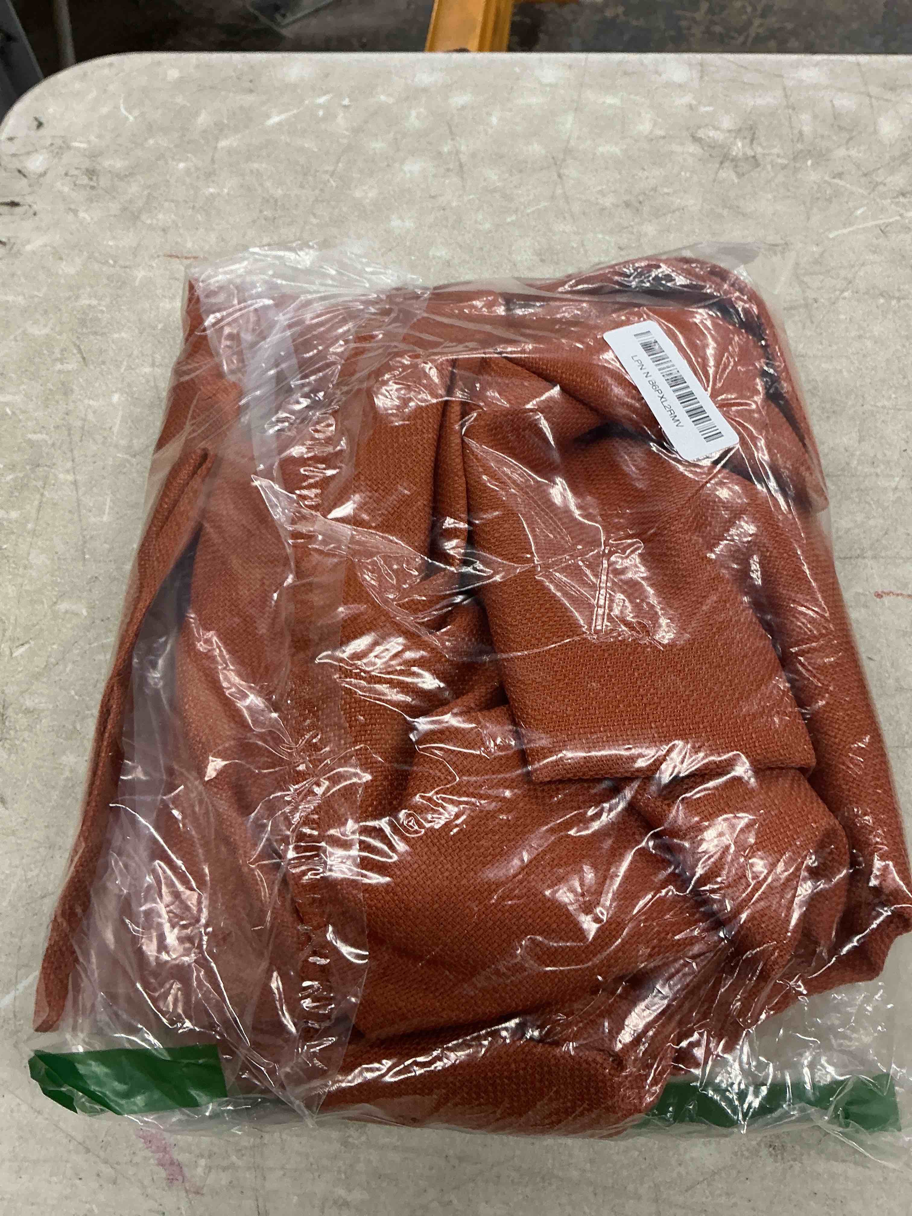 Condition photo showing Good Condition for lecloud bessie orange curtains for living room 84 inches long 2 panels, airy privacy light filtering curtain drapes, faux linen textured rod pocket curtains for bedroom dining room, each 40 w x 84 l orange 40"w x 84"l (pack of 2)