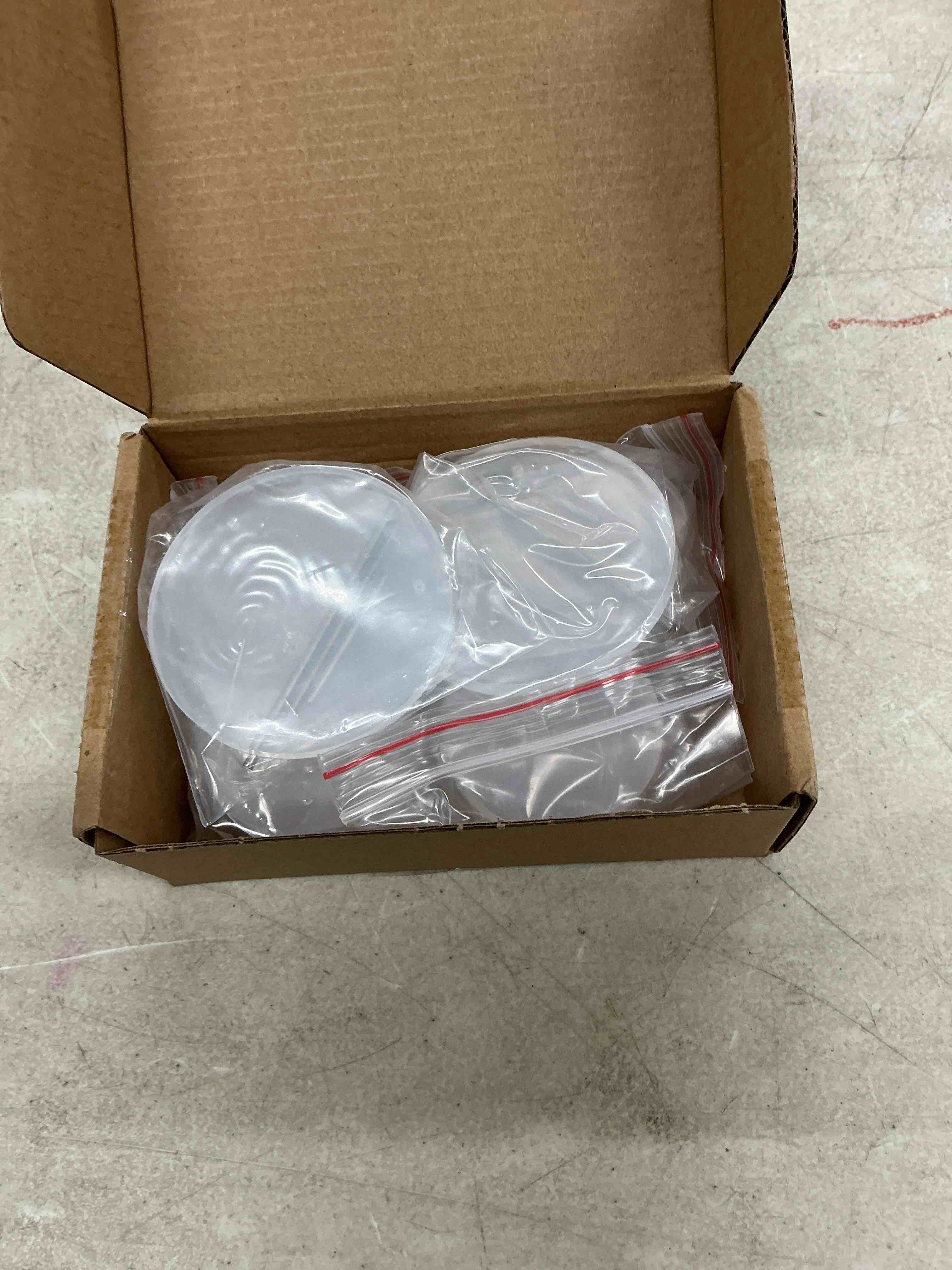Condition photo showing Good Condition for qwork round acrylic products display riser stands, 3 tier jewelry display stands for rings earrings,mini figurines, clear, 4 pack clear 3 tier, 4 pack