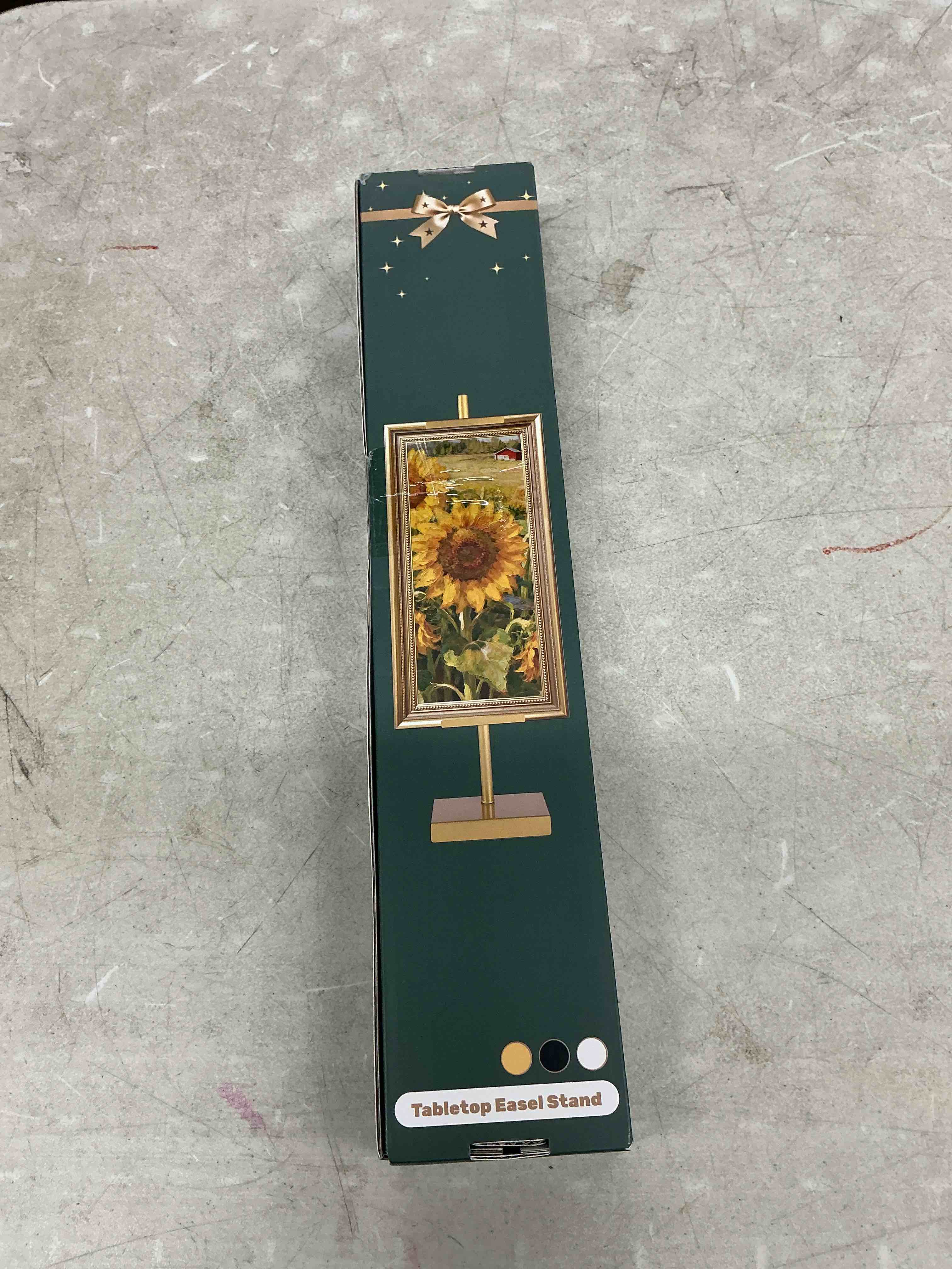 Condition photo showing Good Condition for 1 pack adjustable tabletop easel stand, metal picture stands for display, gold easel picture frame holder stand for art photo signs, table easels for display?18 inch gold? gold 18 inch