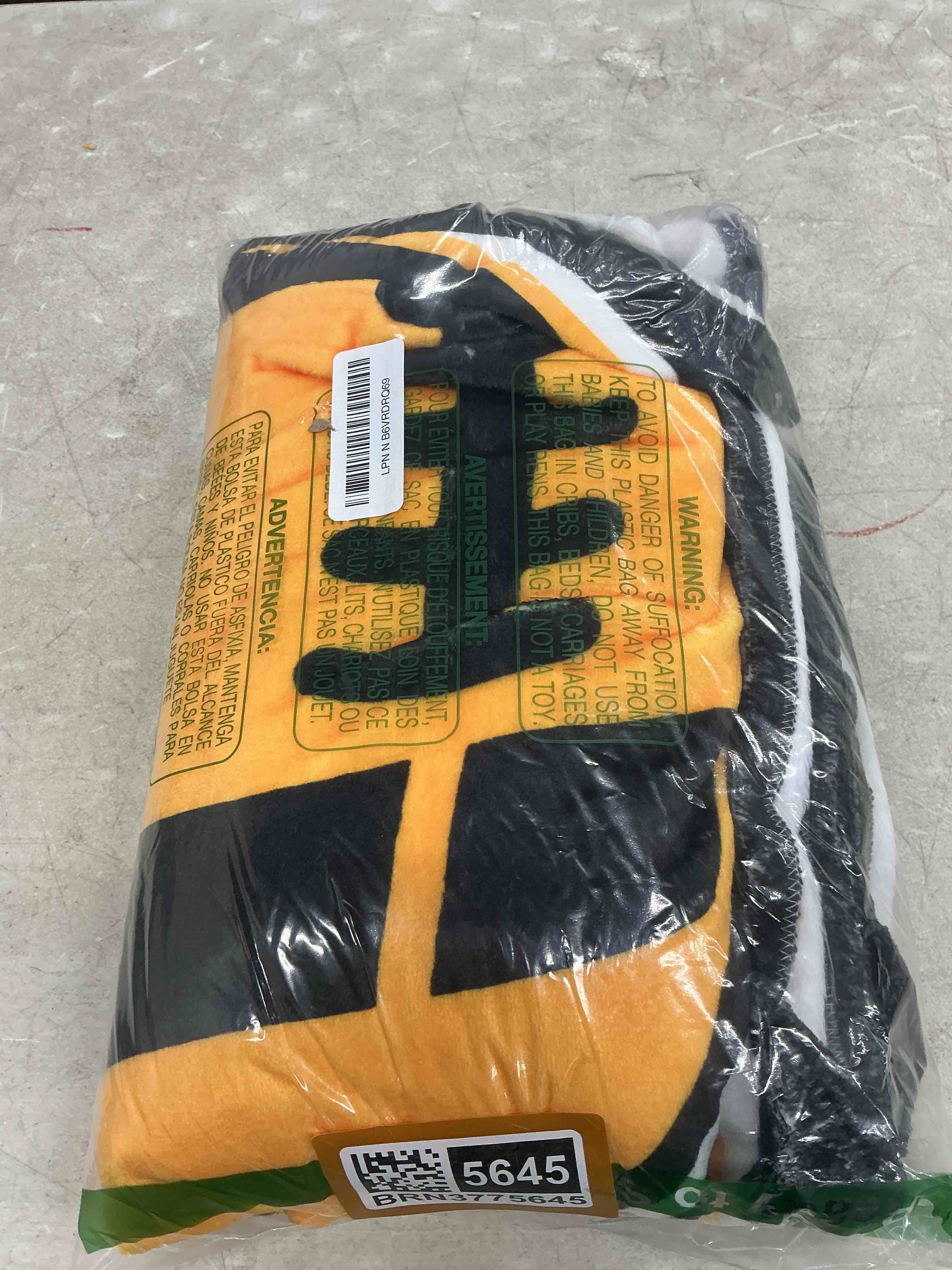 Condition photo showing Good Condition for football gifts for men, city gifts for football lovers, sports style team colors flannel blanket for game day couch bed gold and black 60"x50" gold football 60"x50"