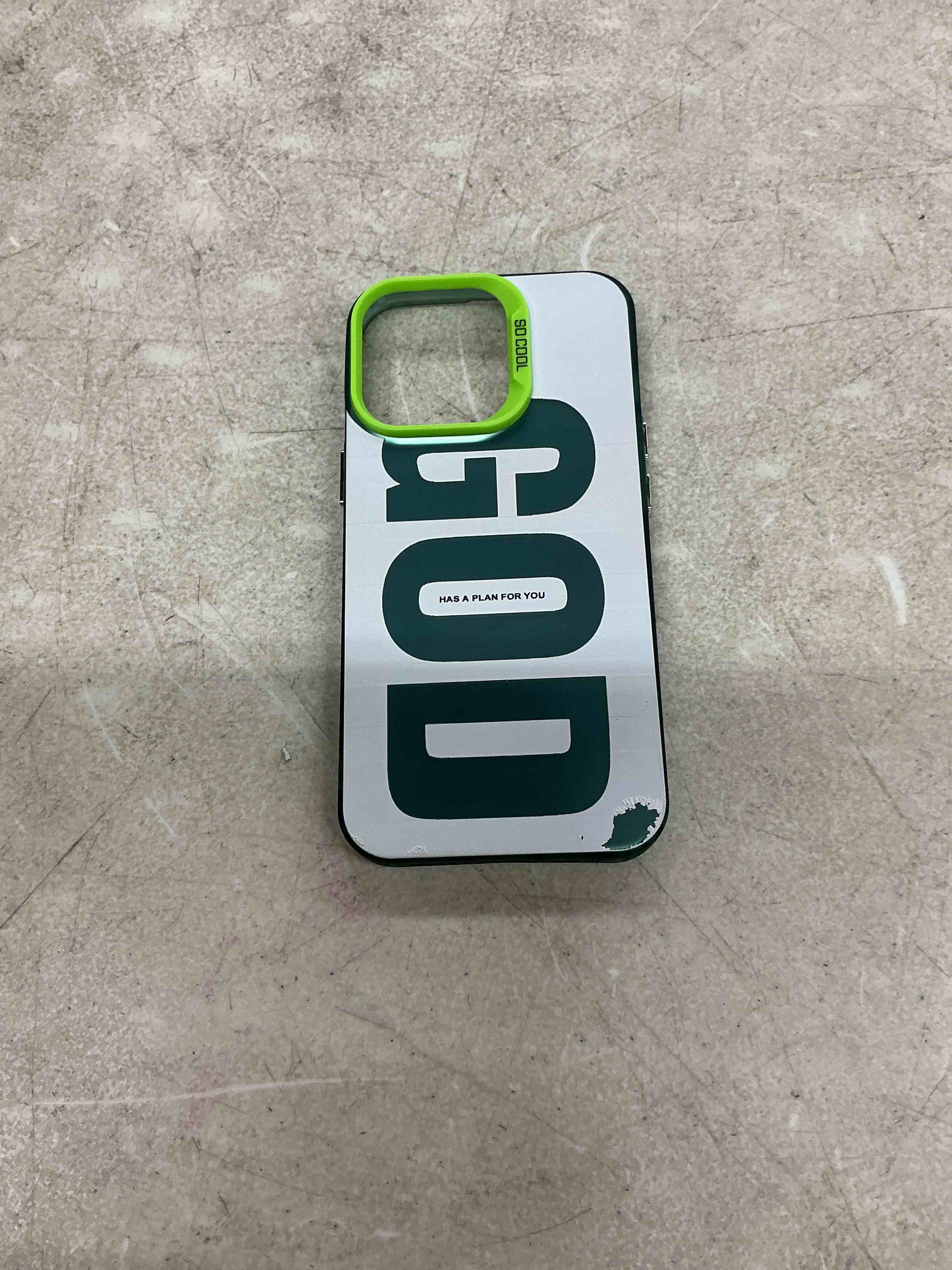 Condition photo showing Good Condition for "god has a plan for you phone case for iphone 13 pro, cute fashion letter print aesthetics design simple case, soft tpu slim shockproof cover for girls women and men - pink