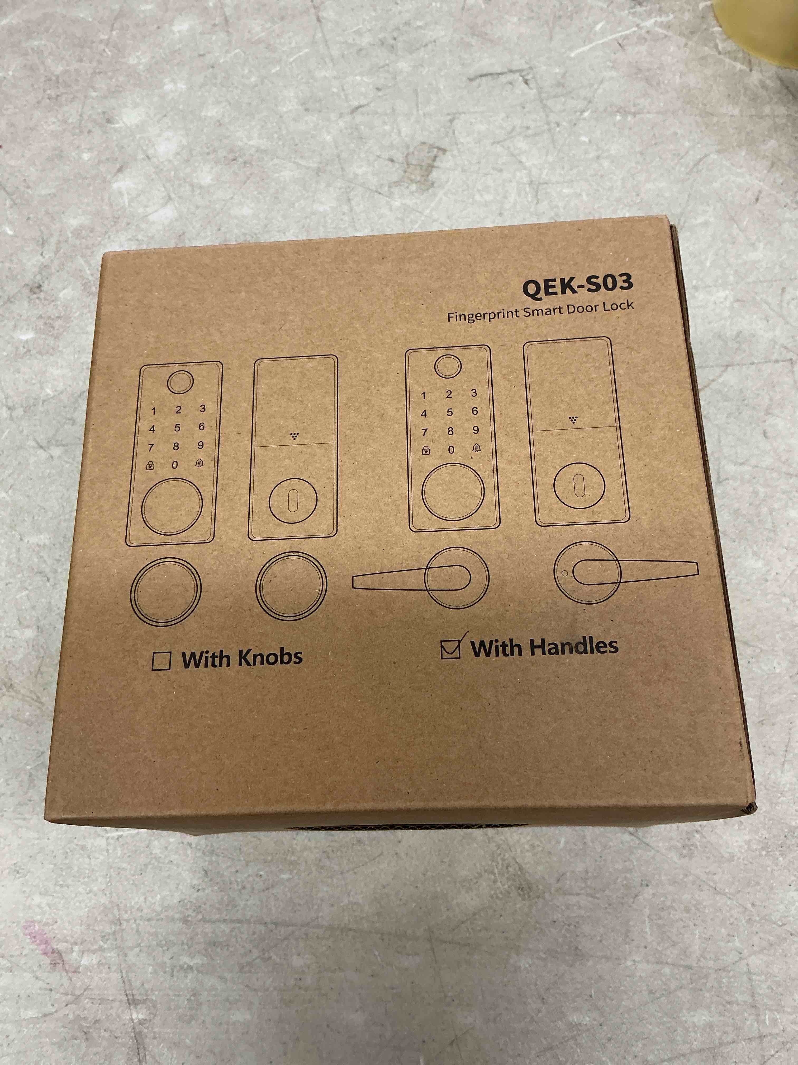 Condition photo showing New/Like New for keyless entry door lock with 2 lever handles, electronic keypad deadbolt, auto & one touch lock,smart locks for front door, easy installation, app control, oil rubbed bronze