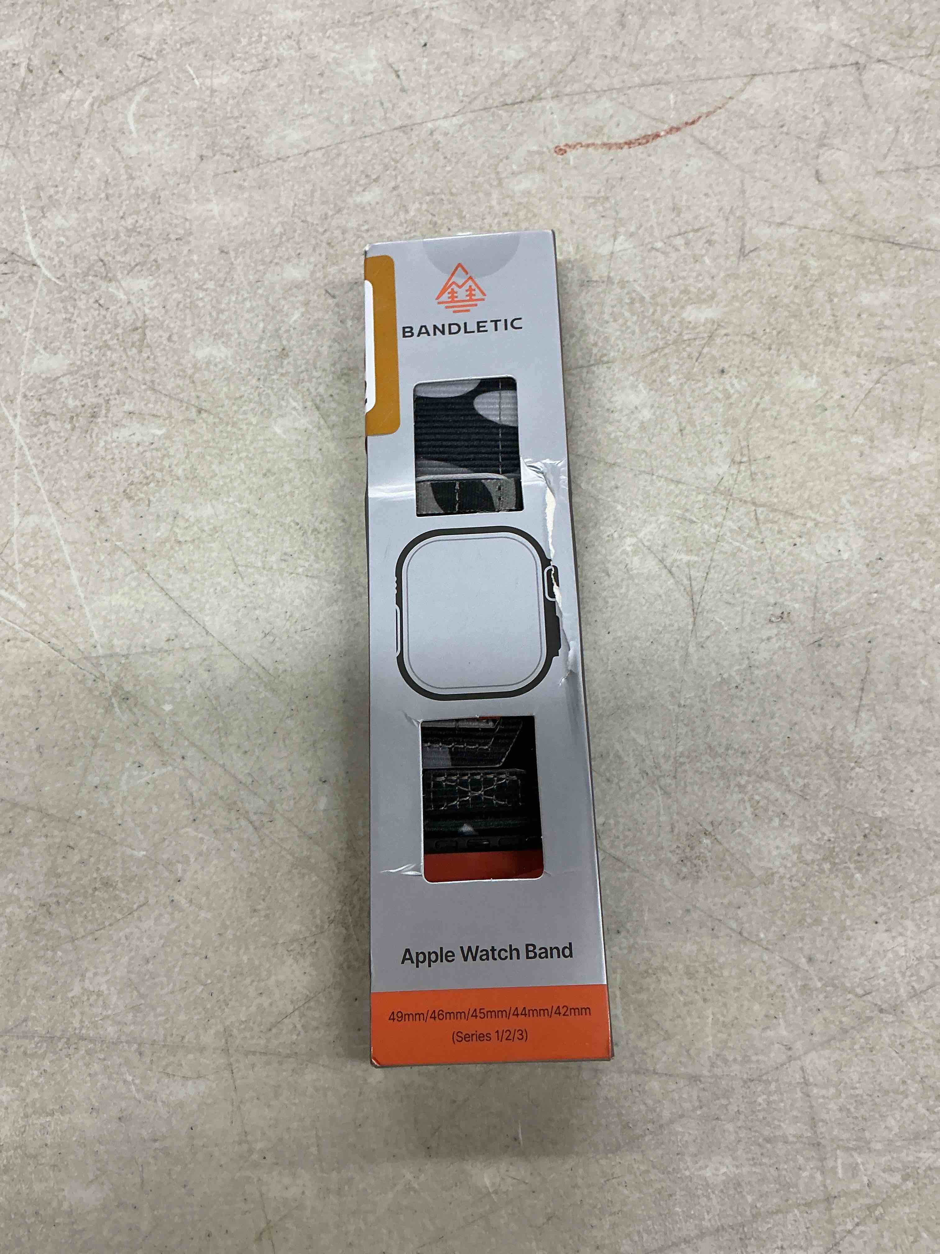 Condition photo showing New/Like New for bandletic nylon straps compatible with apple watch band ultra 3/ultra 2 49mm 46mm 45mm 44mm 42mm(series 3), military sport loop bands for iwatch series 11 10 9 8 7 6 5 4 se 3 2 1, l-grey camo grey camo 49mm/46mm/45mm/44mm/42mm(series 3)-l