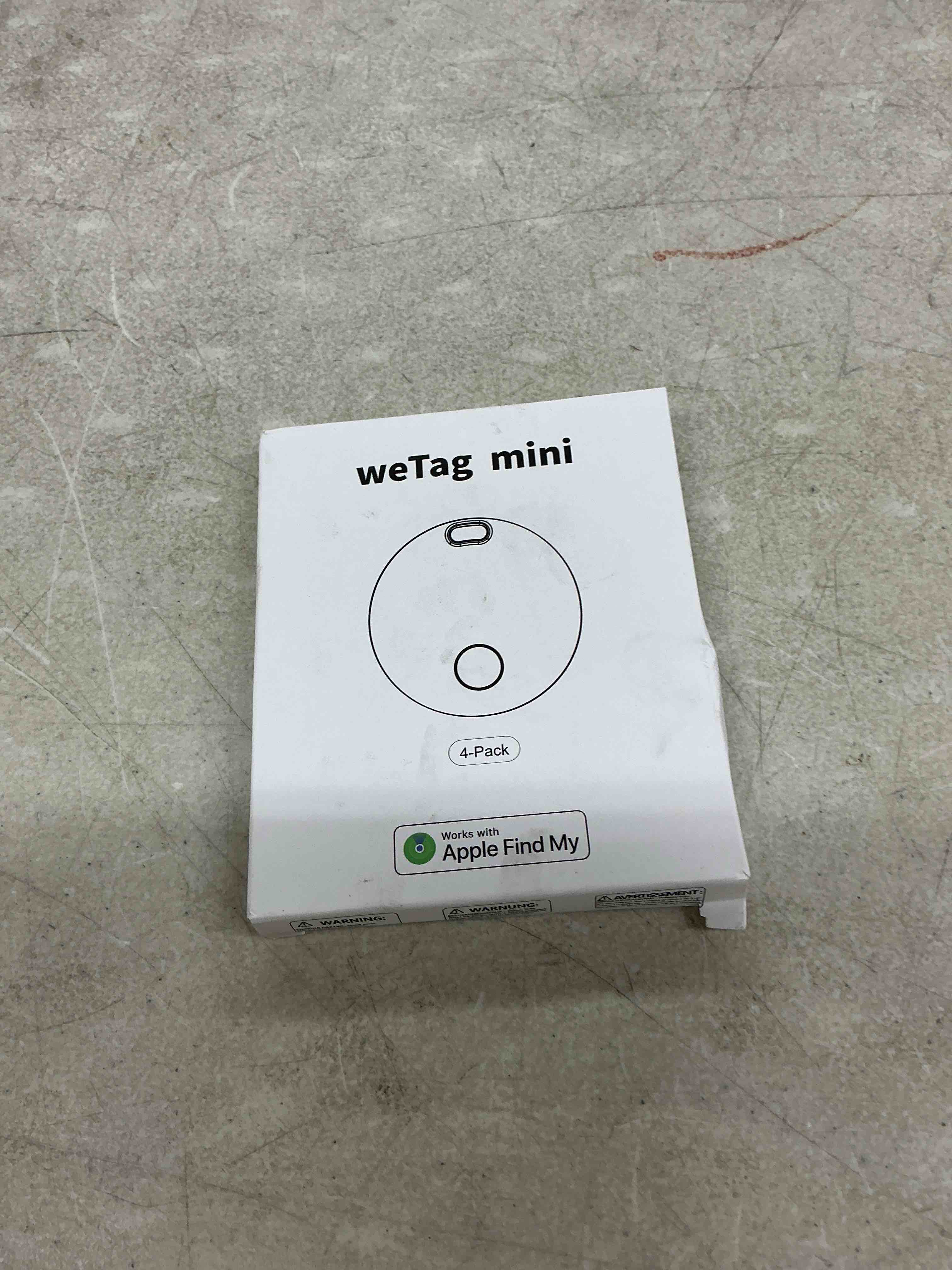 Condition photo showing New/Like New for smart tracker tag item finder 4pack, compatible with apple find my app (ios only), ip67 waterproof, replaceable battery, suitable for luggage, bags, wallets, backpacks, keys (wetag mini) black-4pcs