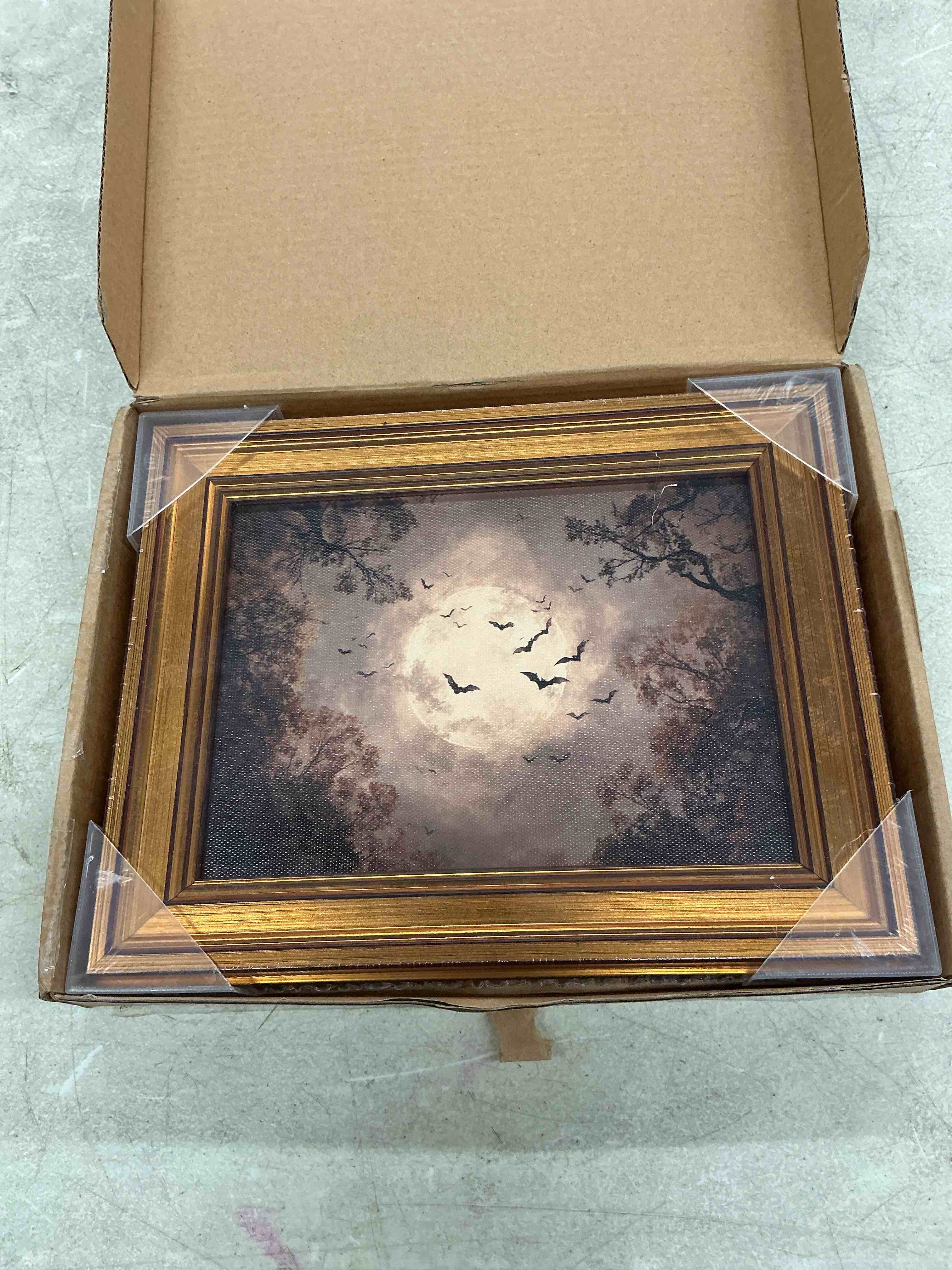 Condition photo showing New/Like New for gold framed wall art vintage dark academia canvas art prints gothic halloween wall decor moody fall 