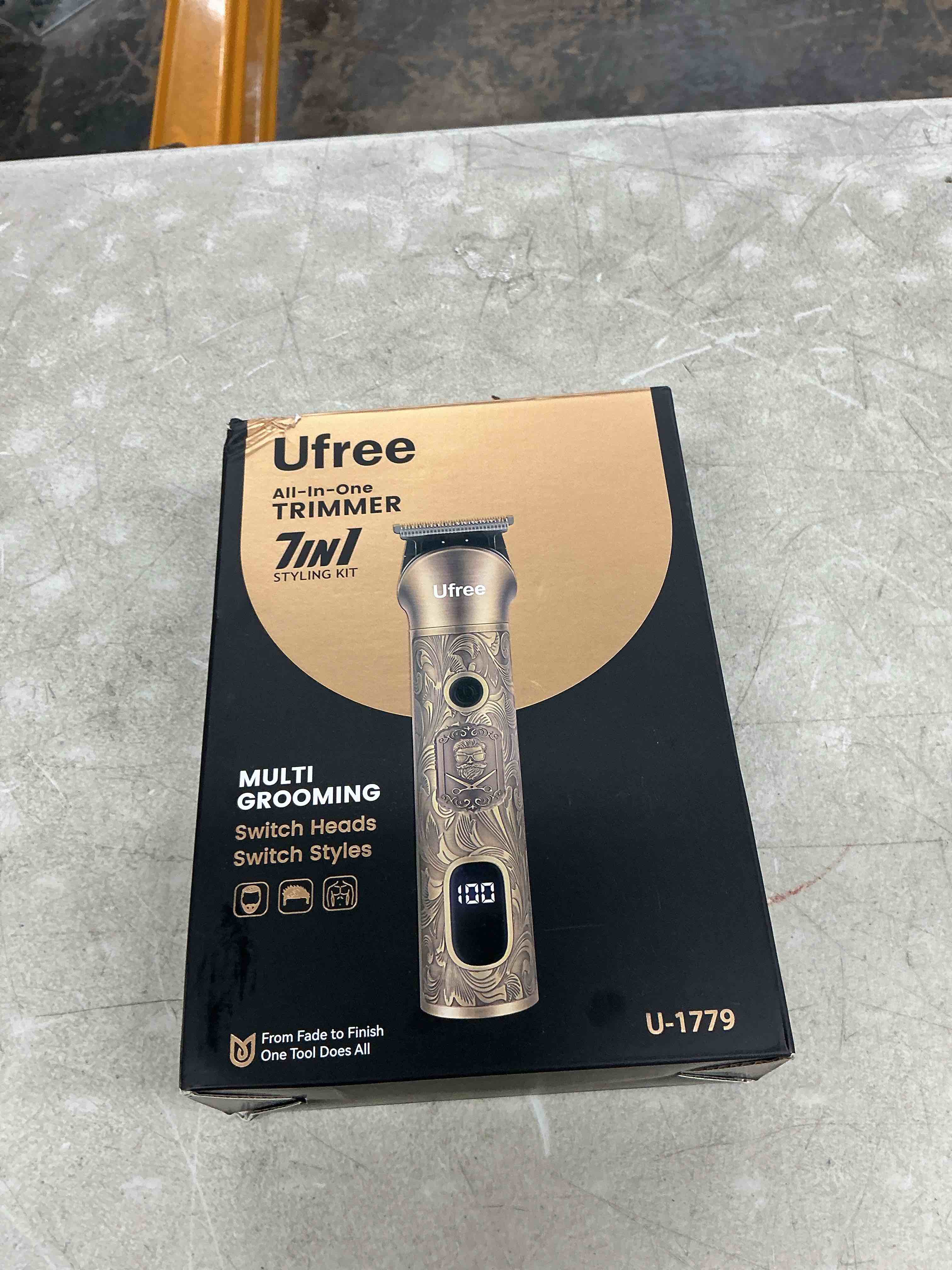 Condition photo showing Good Condition for ufree beard trimmer for men, electric razor shaver, cordless hair clipper shaving kit for mustache body nose ear hair facial, adjustable beard grooming kit birthday gifts for men bronze