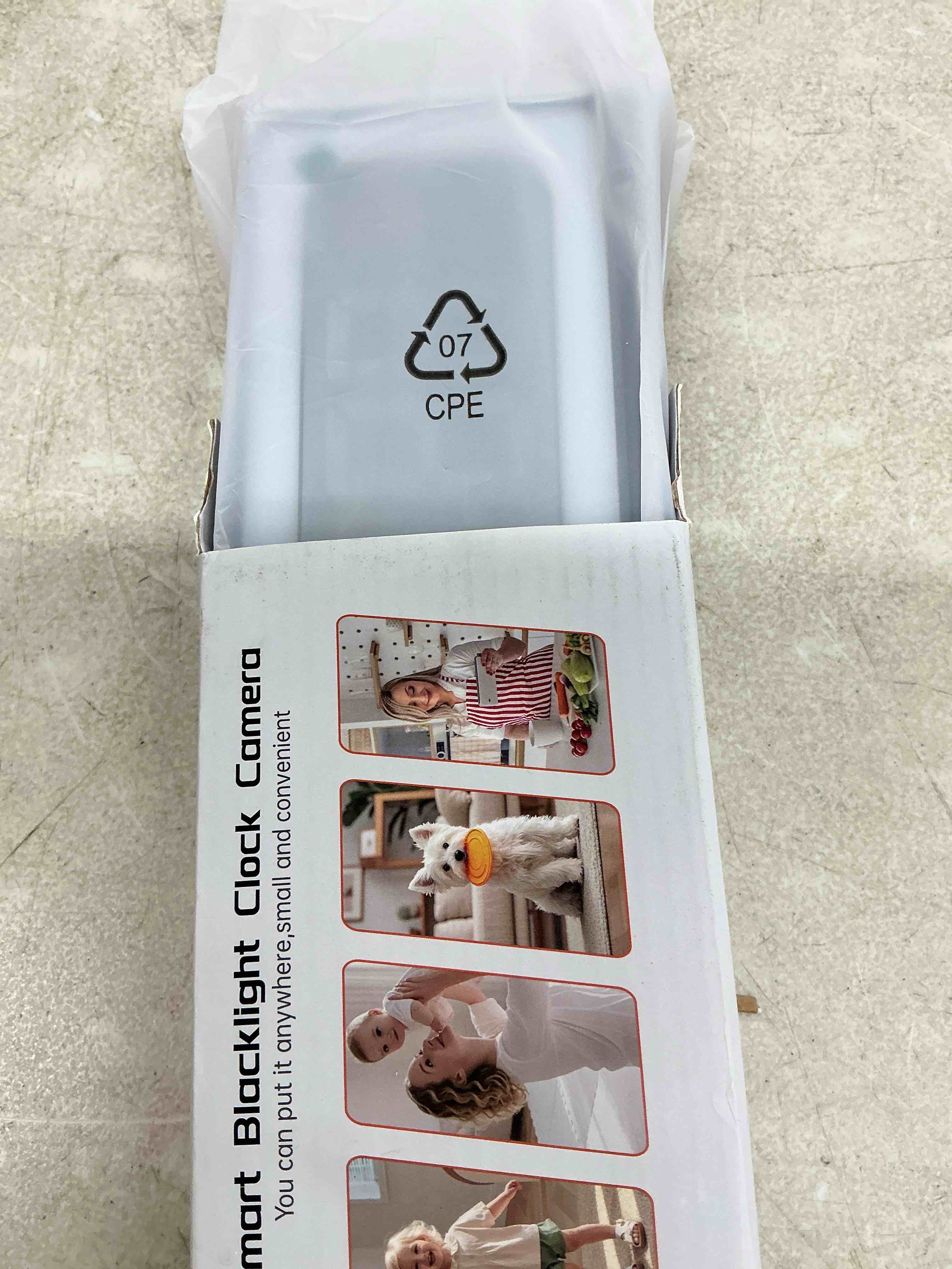 Condition photo showing Good Condition for gyliziex 2k clock camera, 5g & 2.4g wifi indoor pet nanny cameras with alarm for home, full color night vision, human motion detection, local sd storage 1pack clock
