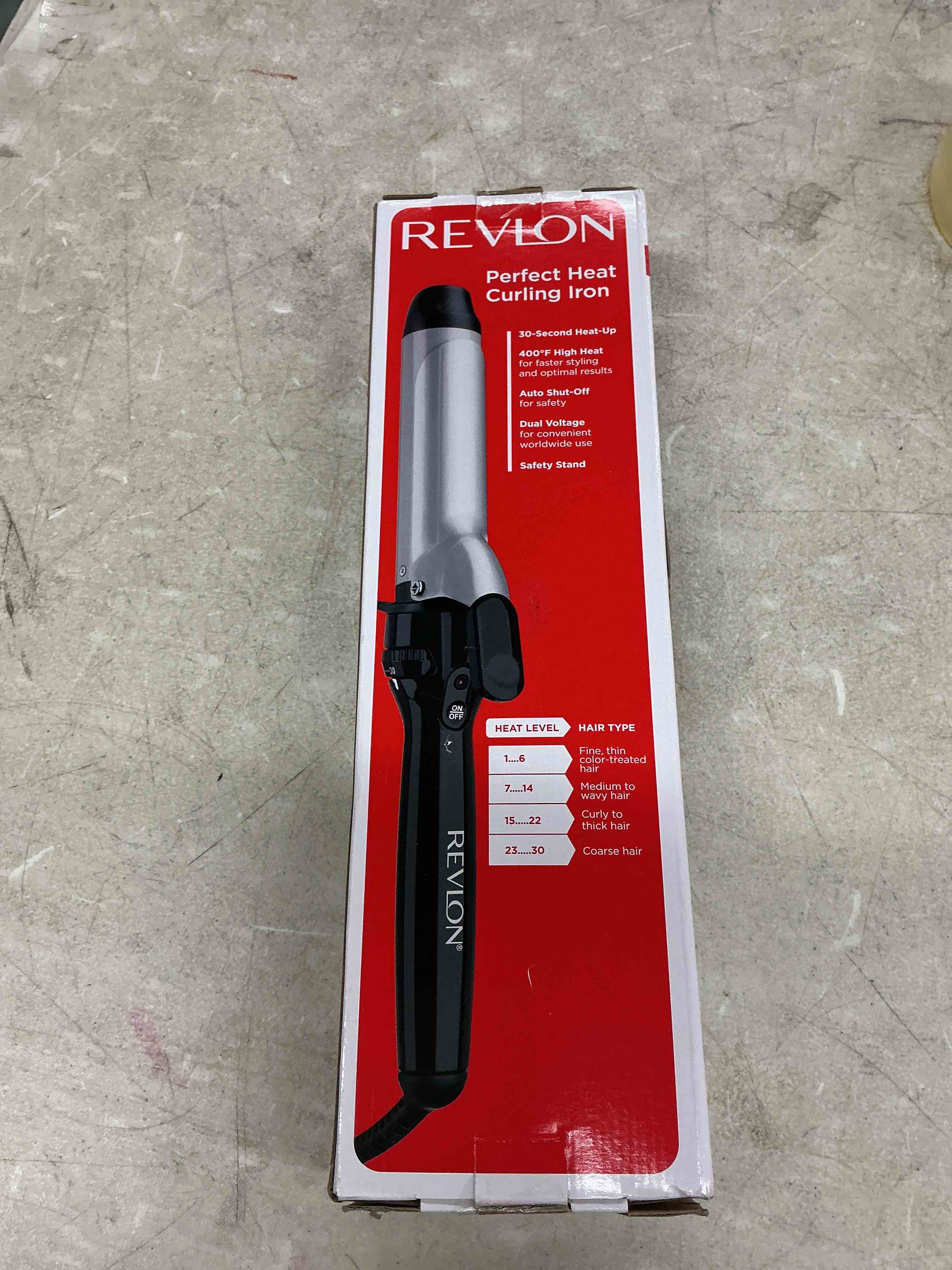 Condition photo showing Good Condition for revlon perfect heat triple ceramic curling iron | for silky smooth loose curls (1-1/2 in)
