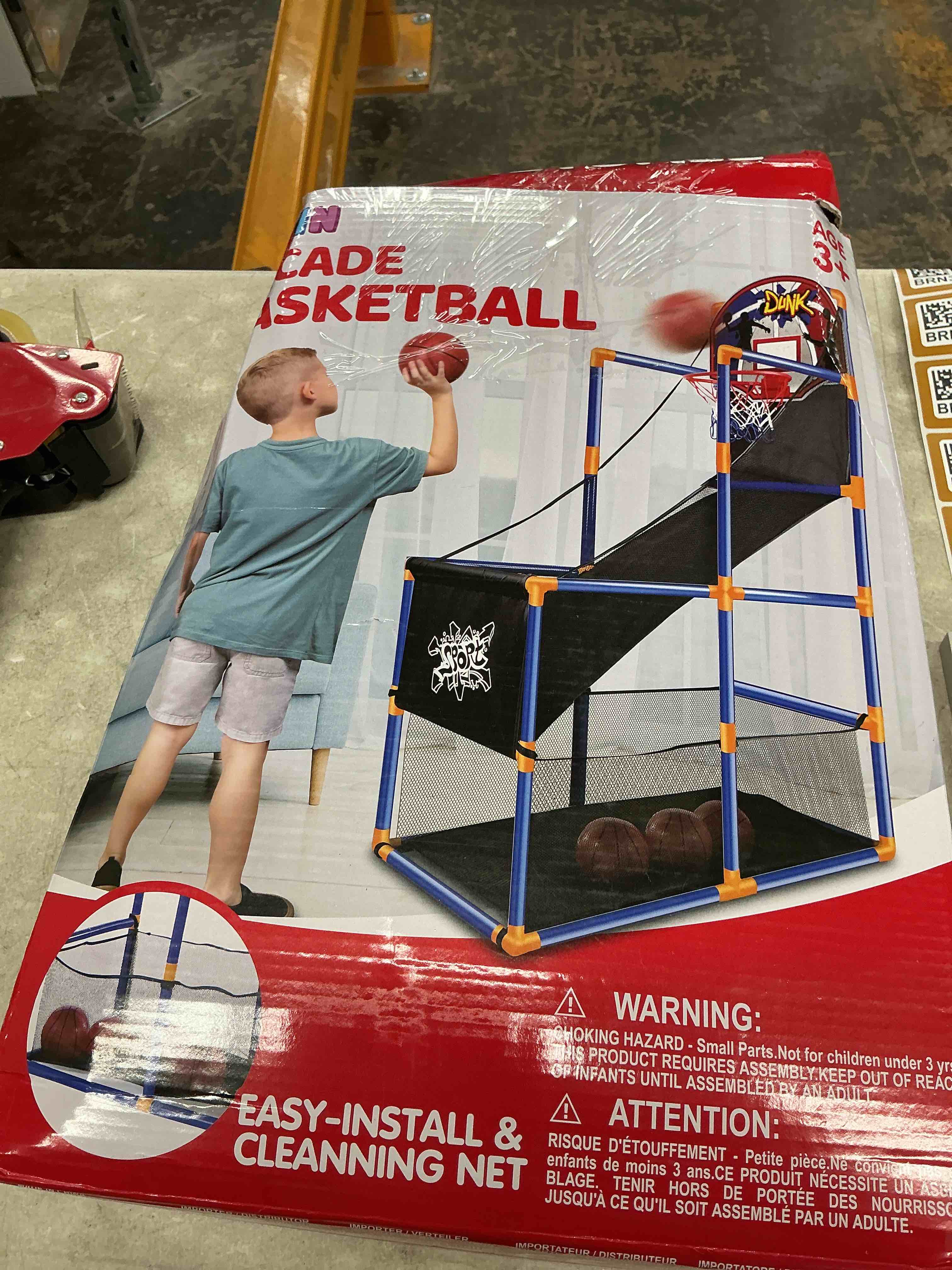 Condition photo showing Good Condition for joyin arcade basketball game set with 4 balls and hoop for kids 3 to 12 years old indoor outdoor sport play - easy set up - air pump included - ideal for competition blue classic edition