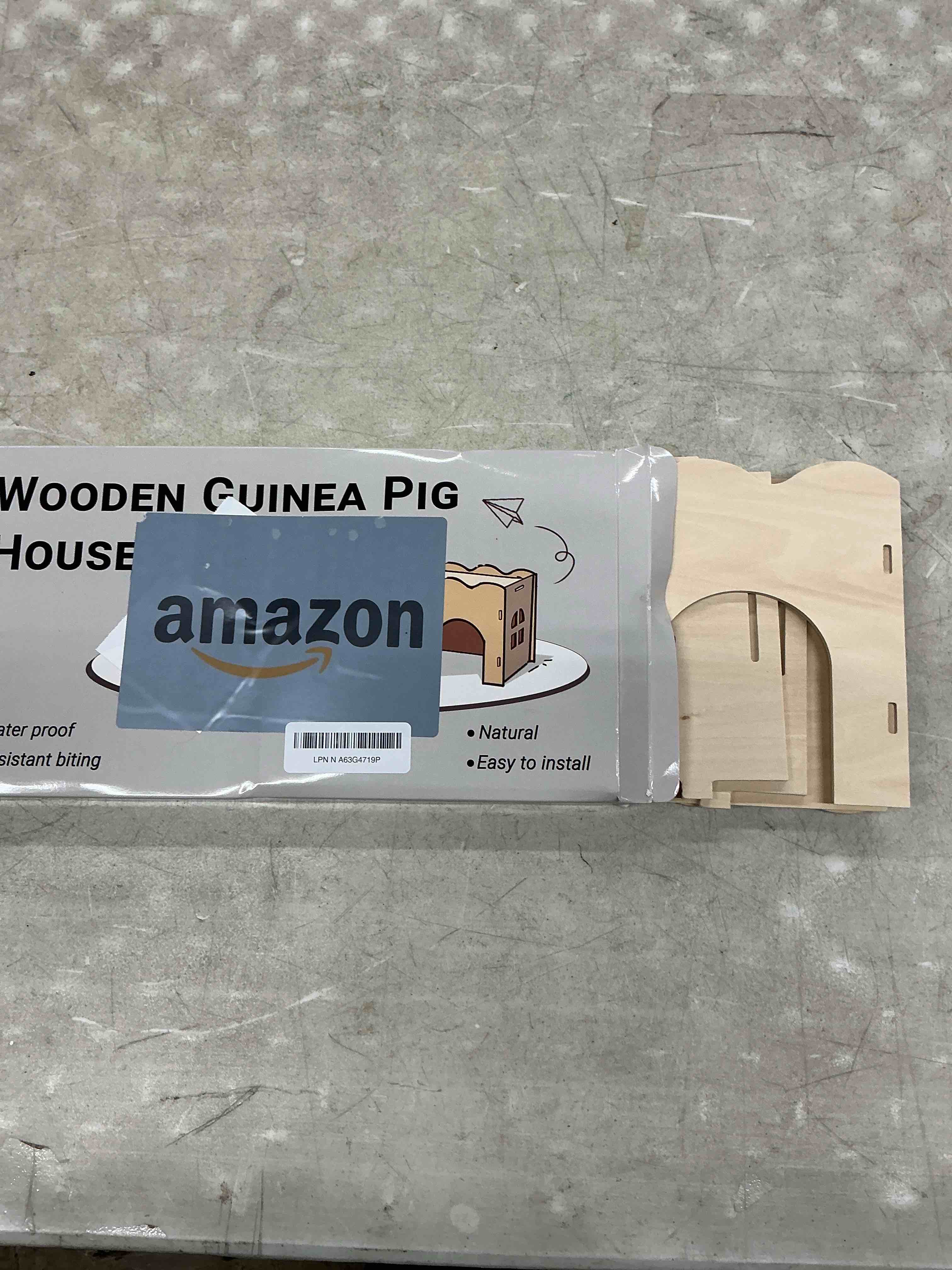 Condition photo showing Good Condition for bifeaw guinea pig hideout, natural wooden chew proof hideaway hut for small pets (wood, guinea pig) wood guinea pig