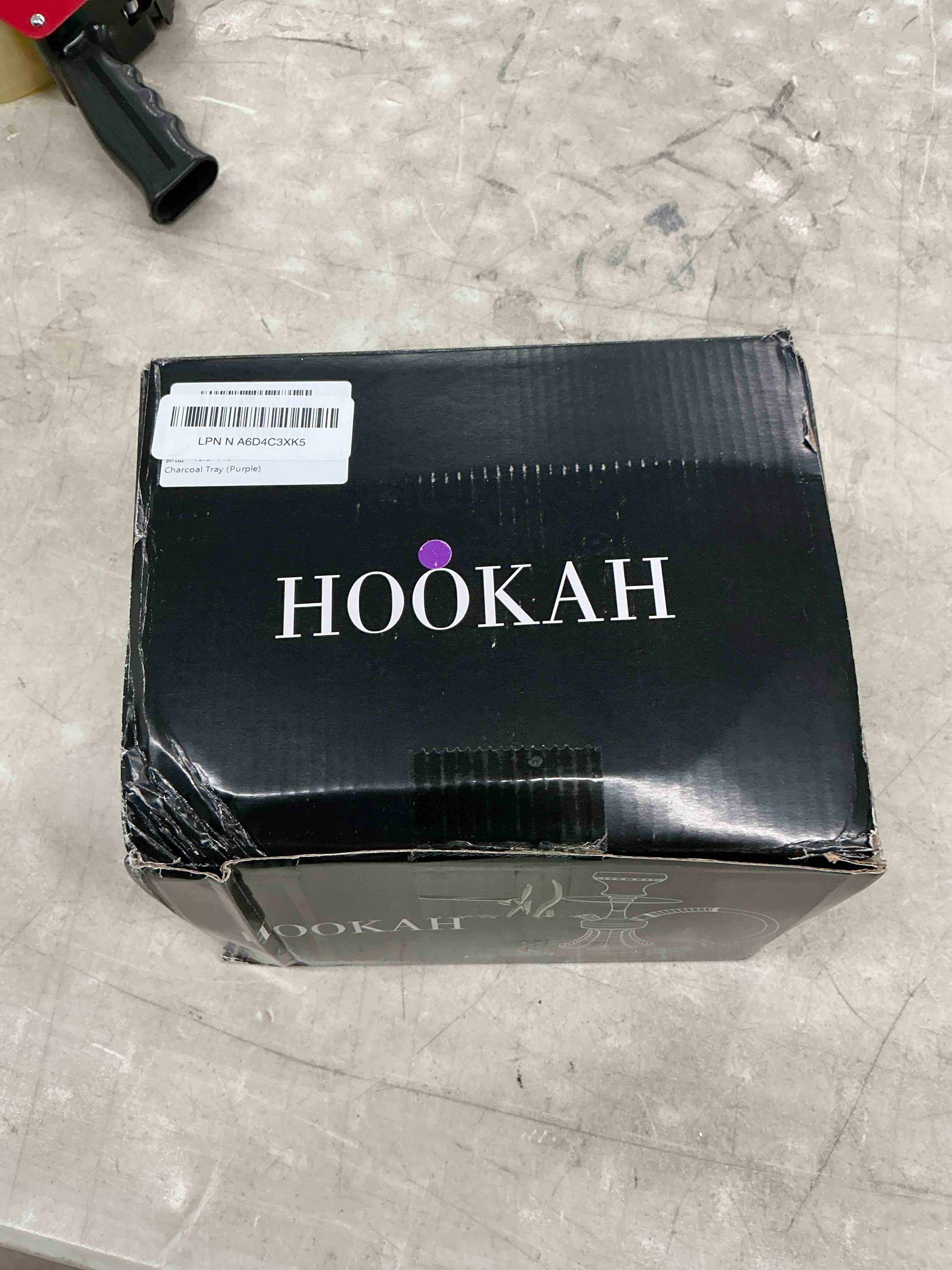 Condition photo showing New/Like New for 19.3" premium hookah set - portable shisha kit with protective carrying case, featuring silicone hose, stainless steel bowl & integrated charcoal tray (purple)