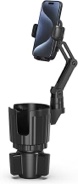 phone holders for your car, 2 in 1 universal cup holder expander adjustable base with phone mount, long arm with 360°rotation cup holder phones mount for car compatible with all smartphones cup car phone holder