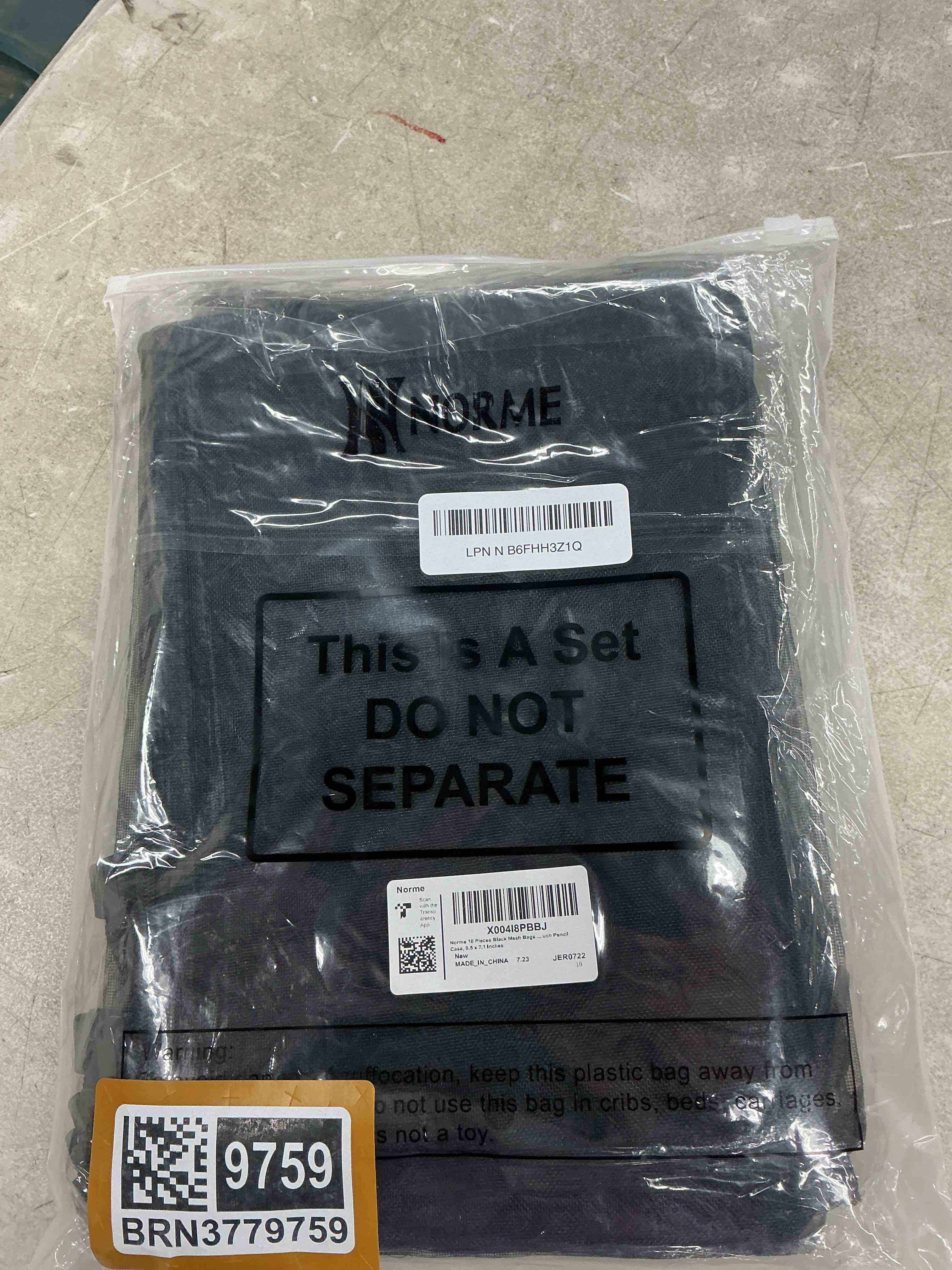 Condition photo showing Good Condition for norme 10 pieces black mesh bags makeup bags cosmetic travel organizer bags mesh zipper pouch pencil case, 9.5 x 7.1 inches