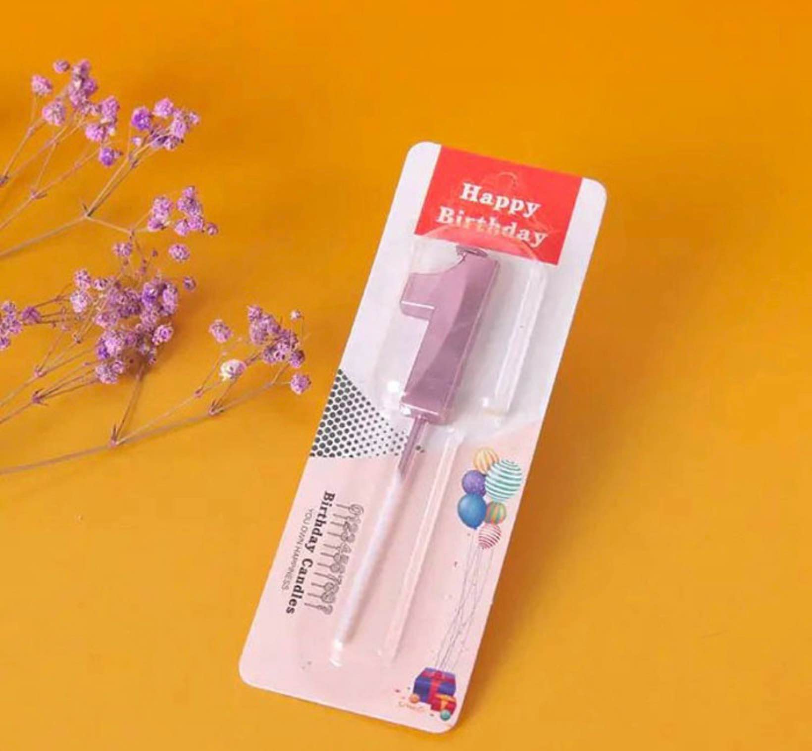 GET FRESH Number 1 Birthday Candle – Pink Number One Candle on Stick – Elegant Pink Number Candles for Birthday Wedding Anniversary – Perfect Baby’s 1st Birthday Cake Candle – purple 