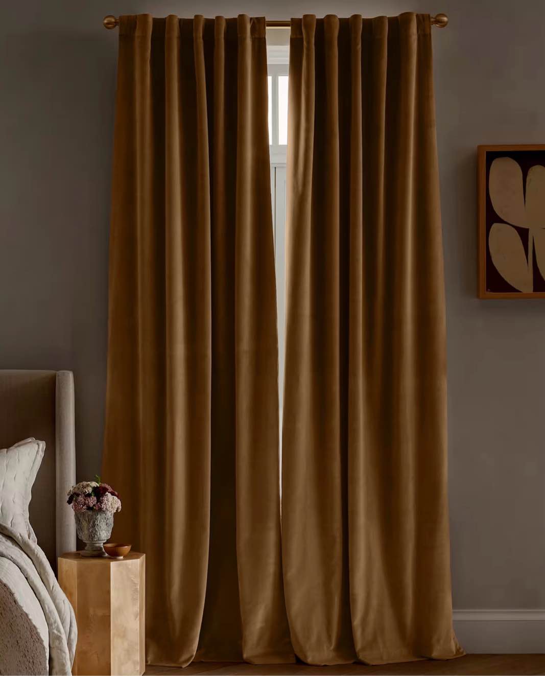 quince cotton velvet true blackout curtain