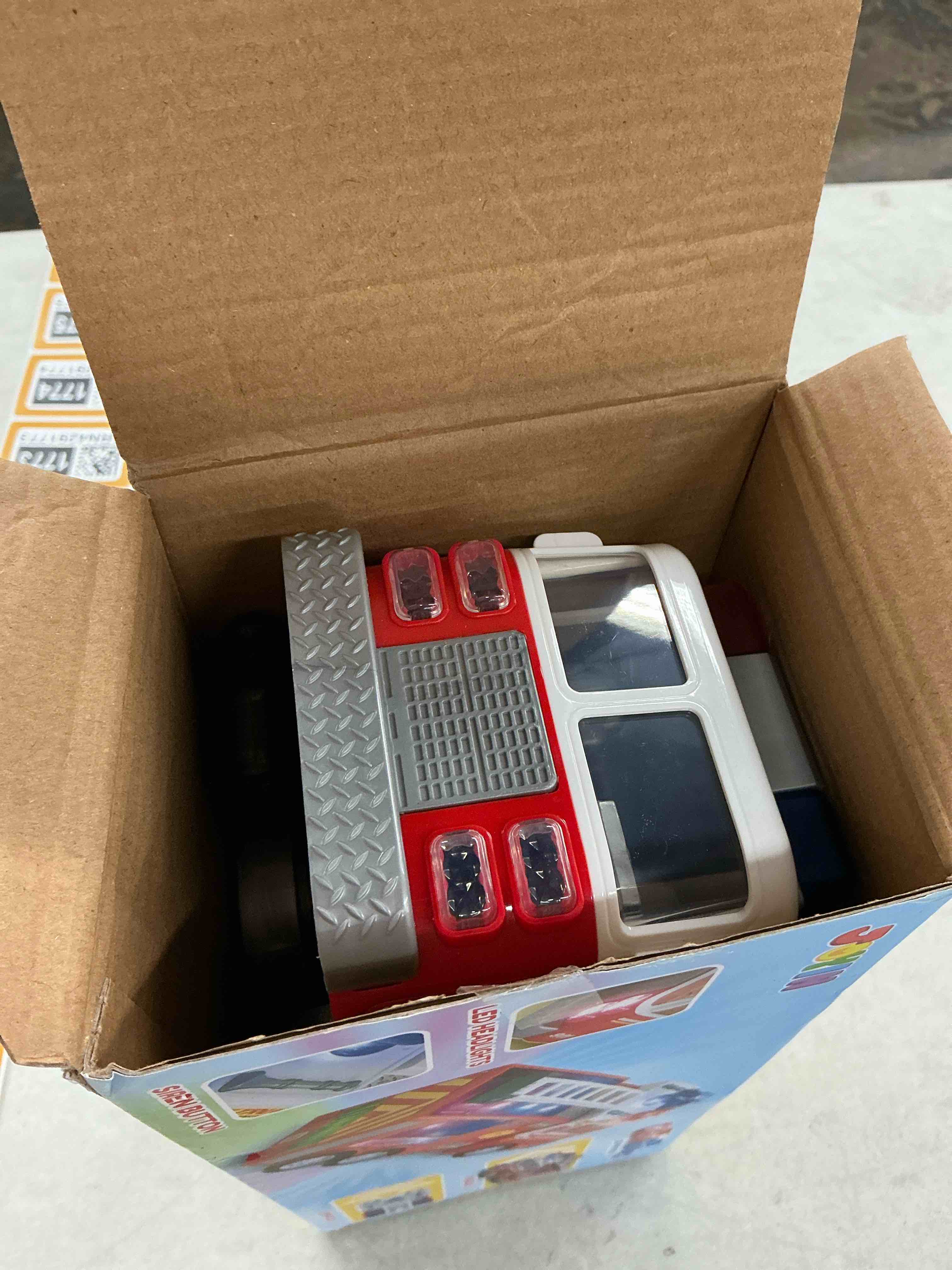 Condition photo showing Good Condition for joyin led fire truck toy for toddlers - led projections & sirens, bump and go fire engine trucks with mode switch & volume control, kids firetruck, boy toys, christmas birthday gifts for grandkids